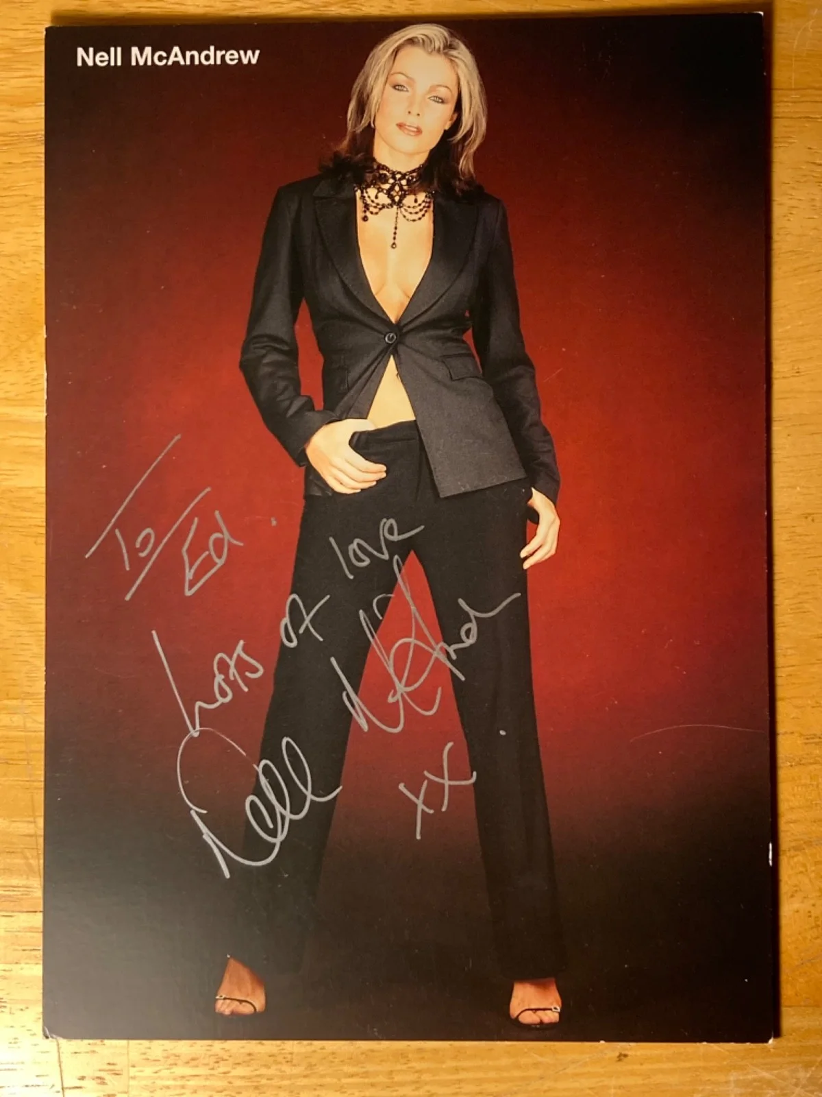 Hand SIGNED Nell McAndrew ~6x8 Promo Photo/Card (w/ Signed Thank You Post It), изображение 2