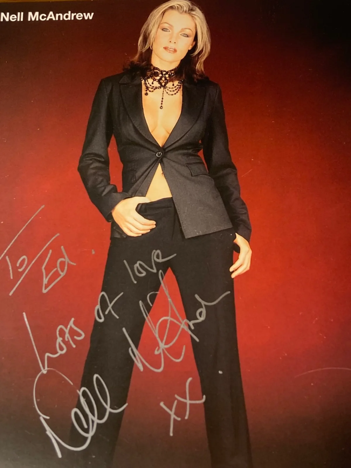 Hand SIGNED Nell McAndrew ~6x8 Promo Photo/Card (w/ Signed Thank You Post It), изображение 3