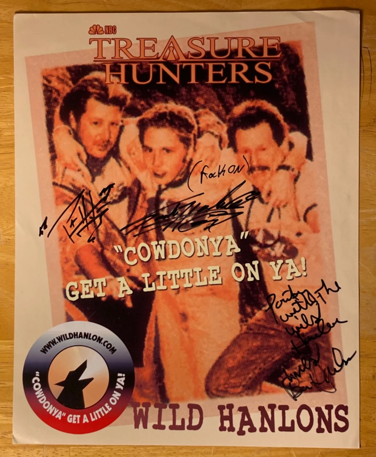 RARE 3x Hand SIGNED Wild Hanlons 8x10 Promo Photo/print NBC Treasure Hunters TV, изображение 2