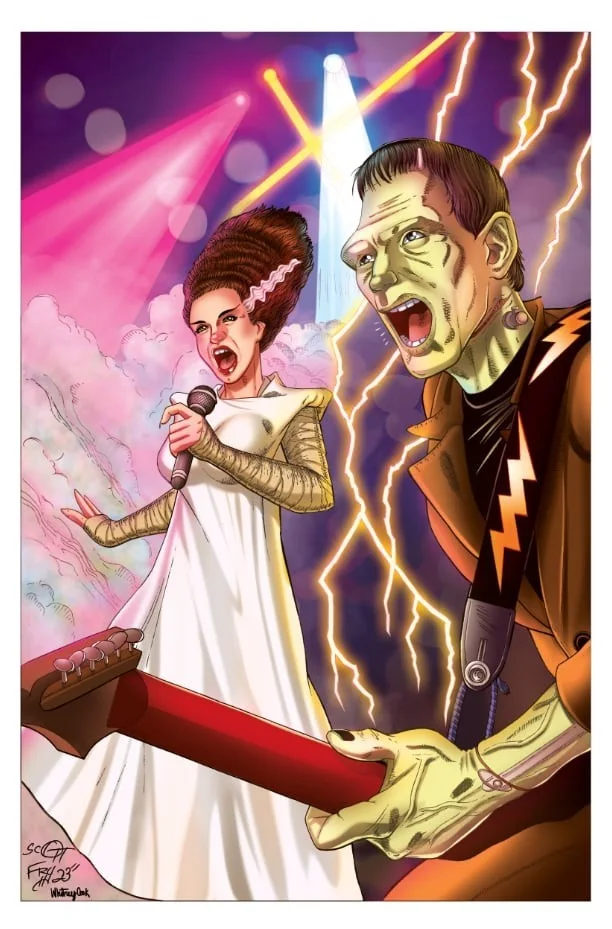 No — Universal Monsters Bride And Frankenstein Concert Scott Fry Artist 11x17 Print