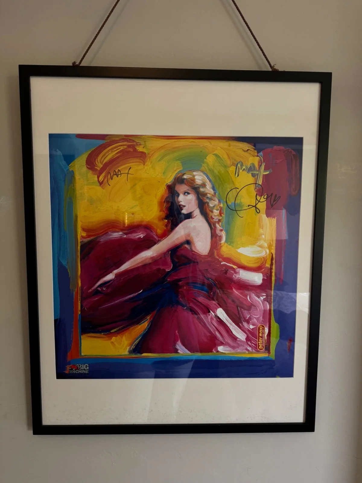 Taylor Swift & Peter Max Dual Signed Autograph Speak Now Poster Print Framed, image 2