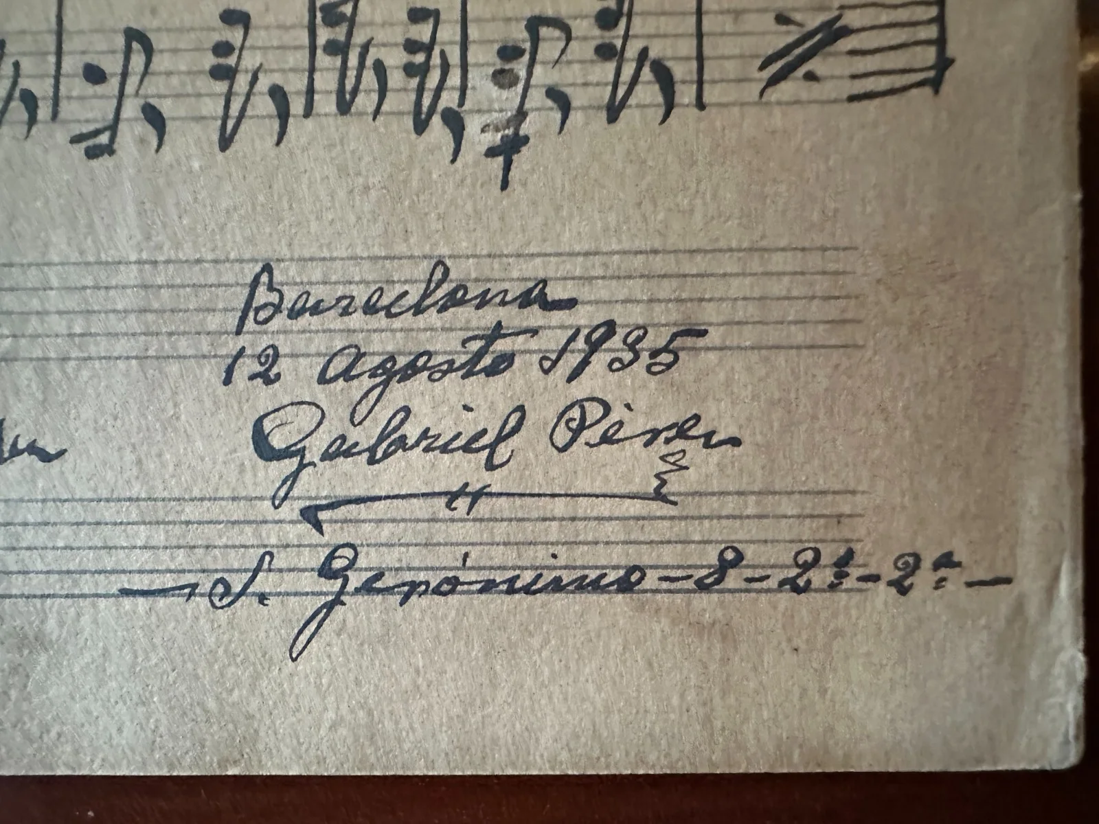 RARE 1935 Handwritten Piano Manuscript "Carmen" (Bizet) Signed Gabriel Pérez, Ba, изображение 4