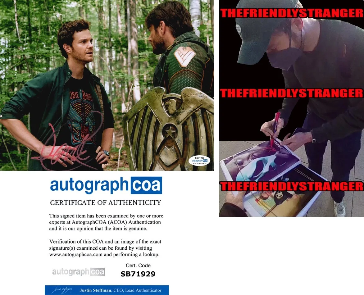 JACK QUAID — Jack Quaid signed "THE BOYS" 8x10 Photo j PROOF Hughie & Soldier Boy ACOA COA
