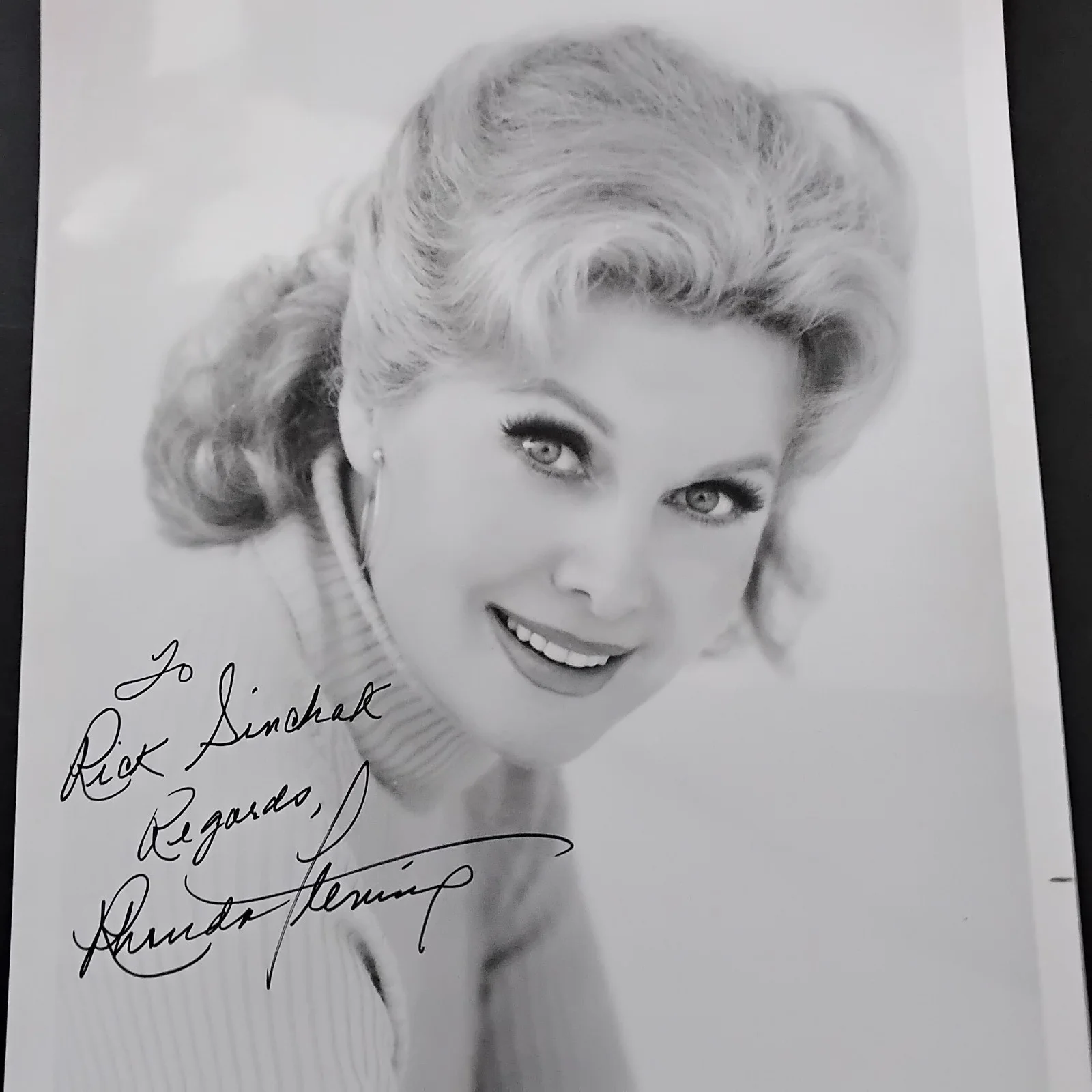 Rhonda Fleming SIGNED Photo 40s Movie Actress Spellbound Out of Past Cry Danger, изображение 2