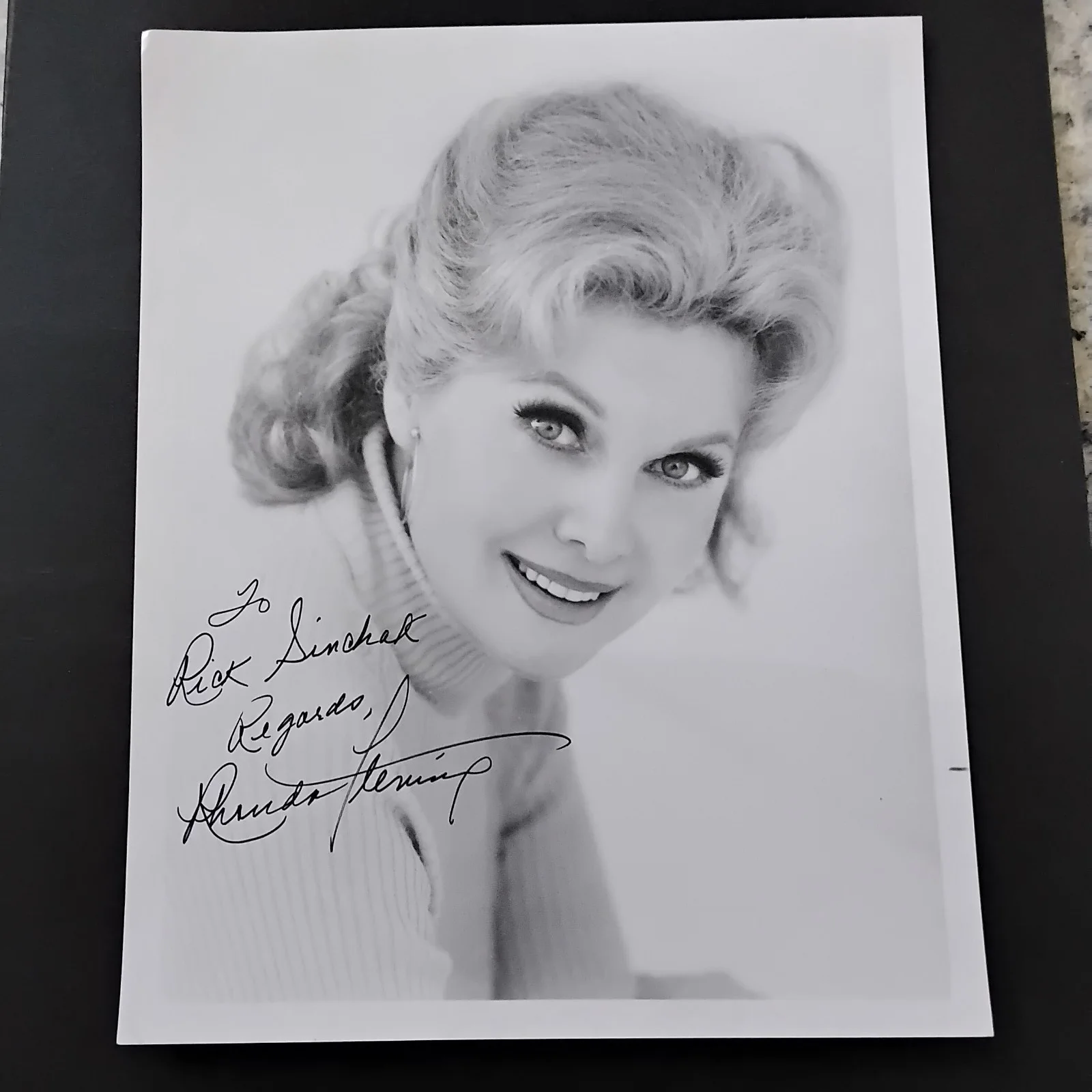 Rhonda Fleming SIGNED Photo 40s Movie Actress Spellbound Out of Past Cry Danger, изображение 3