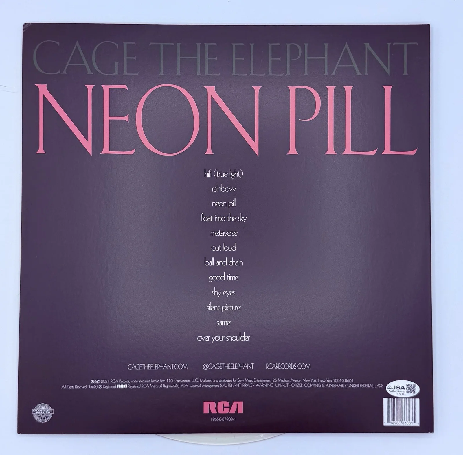 Cage The Elephant Signed Neon Pill Colored Vinyl Record LP Album JSA COA, изображение 2
