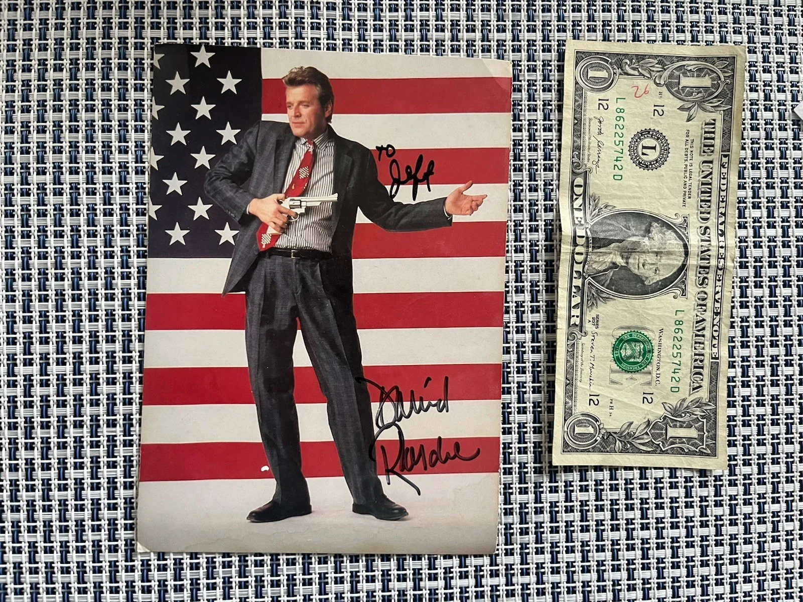 David Rasche — David Rasche Autographed Sledge Hammer! Photo with 'Trust Me!' Inscription