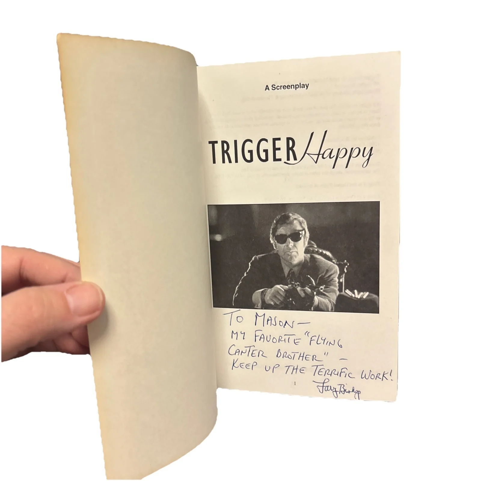 VHTF Trigger Happy Shooting Script SIGNED by Larry Bishop KILL BILL & HELL RIDE, image 2