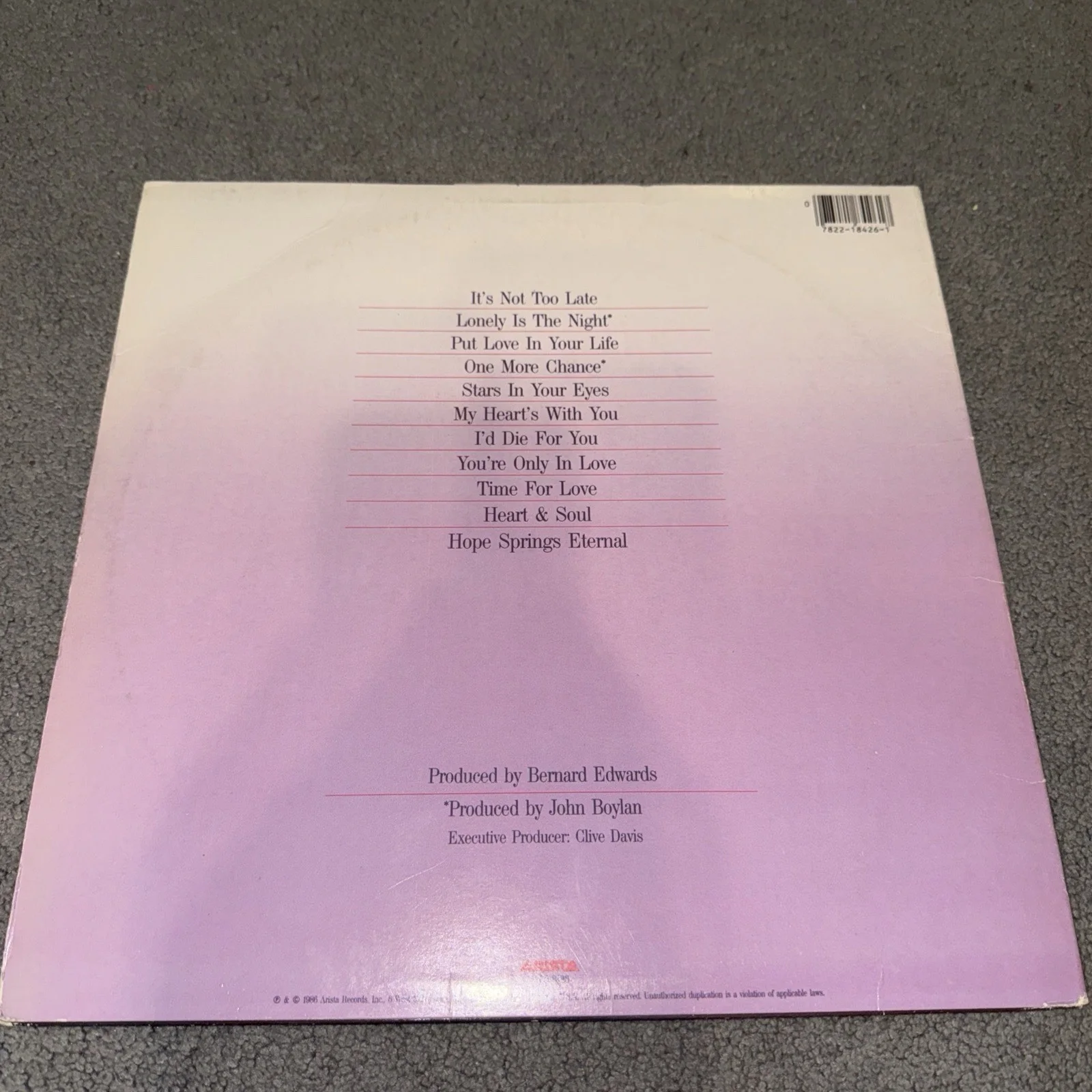 Air Supply signed Hearts In Motion LP Vinyl Autographed by Hitchcock & Russell, изображение 5