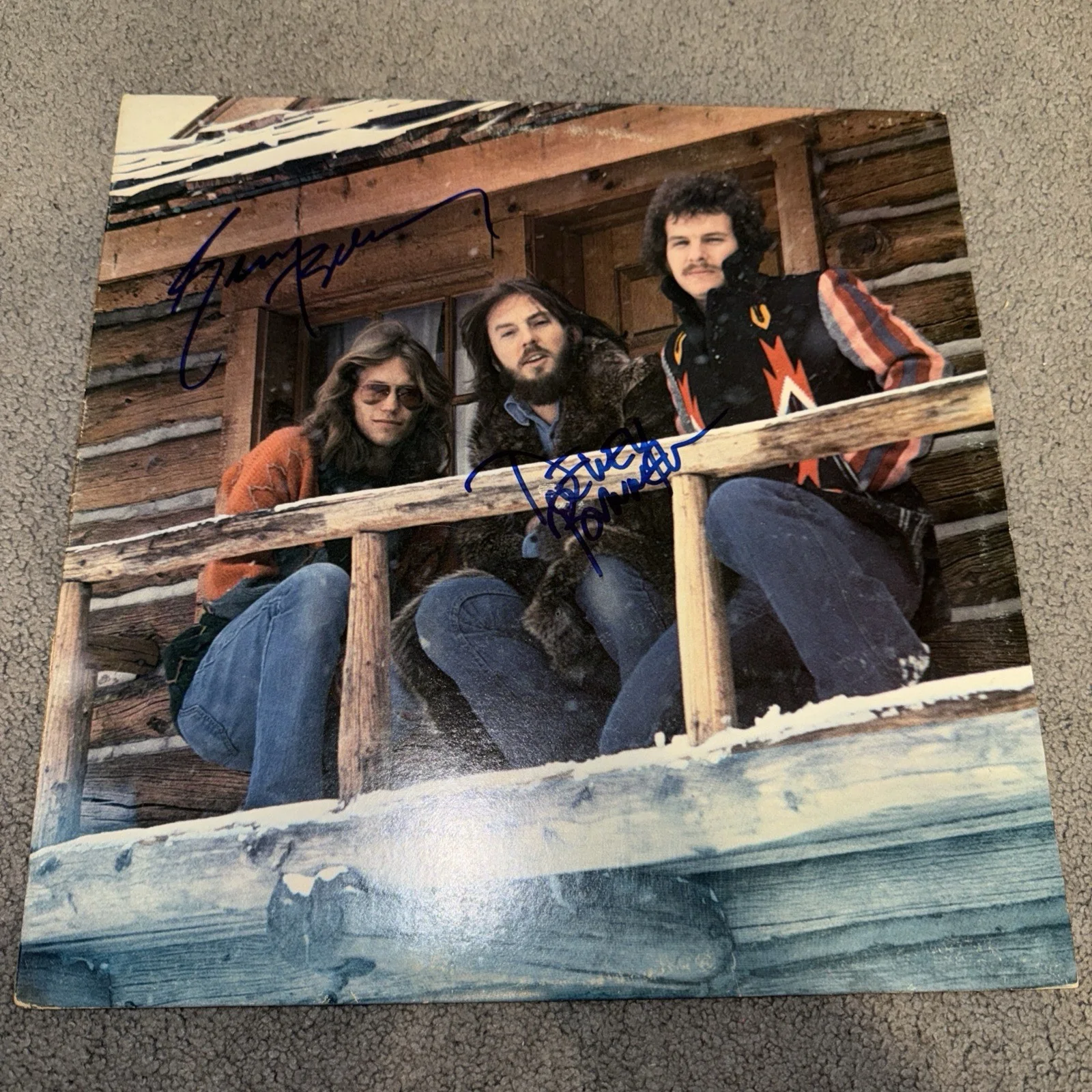 America AUTOGRAPH SIGNED Vinyl Dewey Bunnell Gerry Beckley Record, image 3