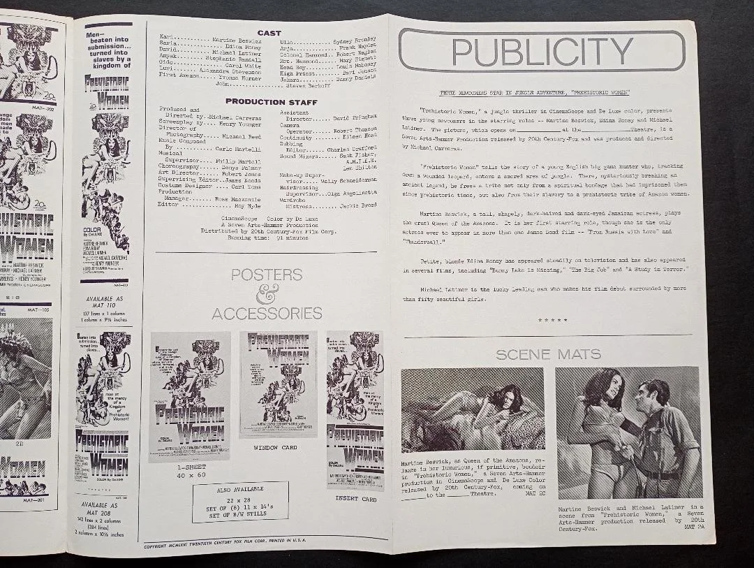 PREHISTORIC WOMEN pressbook, image 2