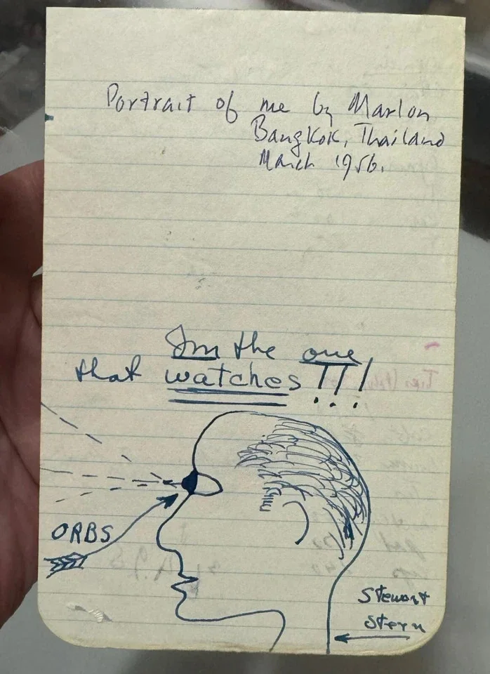 Marlon Brando — Marlon Brando Original Sketch of Screenwriter Stewart Stern Not Signed PSA LOA, изображение 3