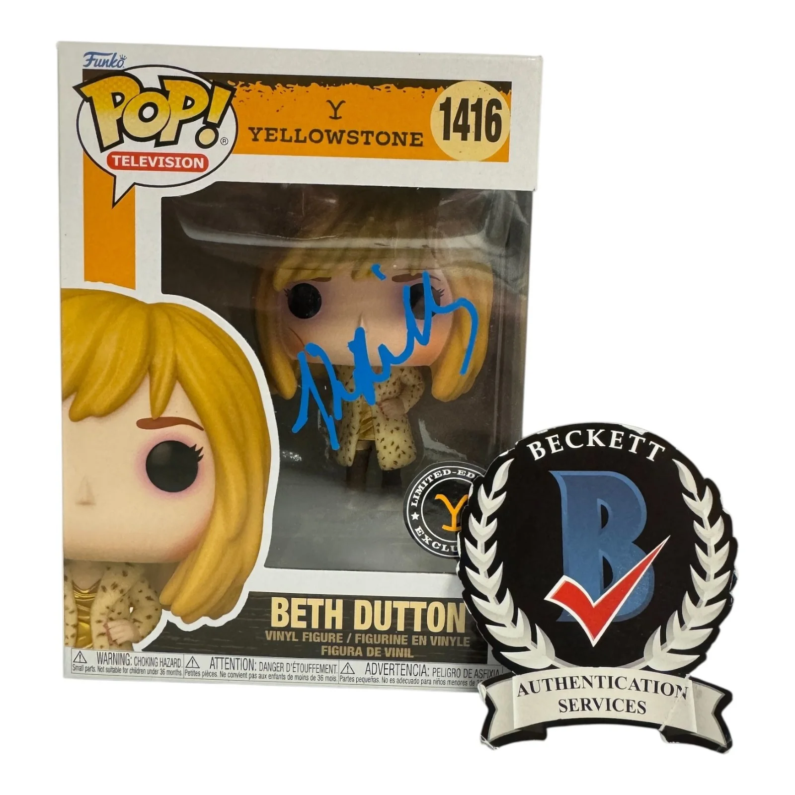 KELLY REILLY — KELLY REILLY SIGNED AUTOGRAPH YELLOWSTONE FUNKO POP 1416 BECKETT BAS BETH DUTTON