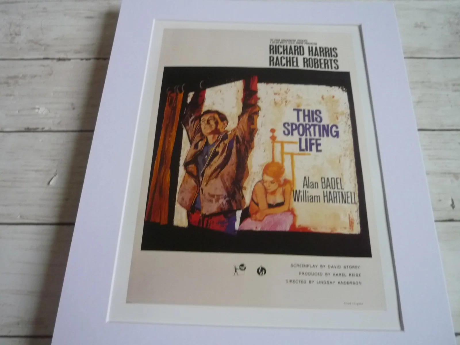 14x11 mounted framed wood effect poster Film this sporting life richard harris, image 2