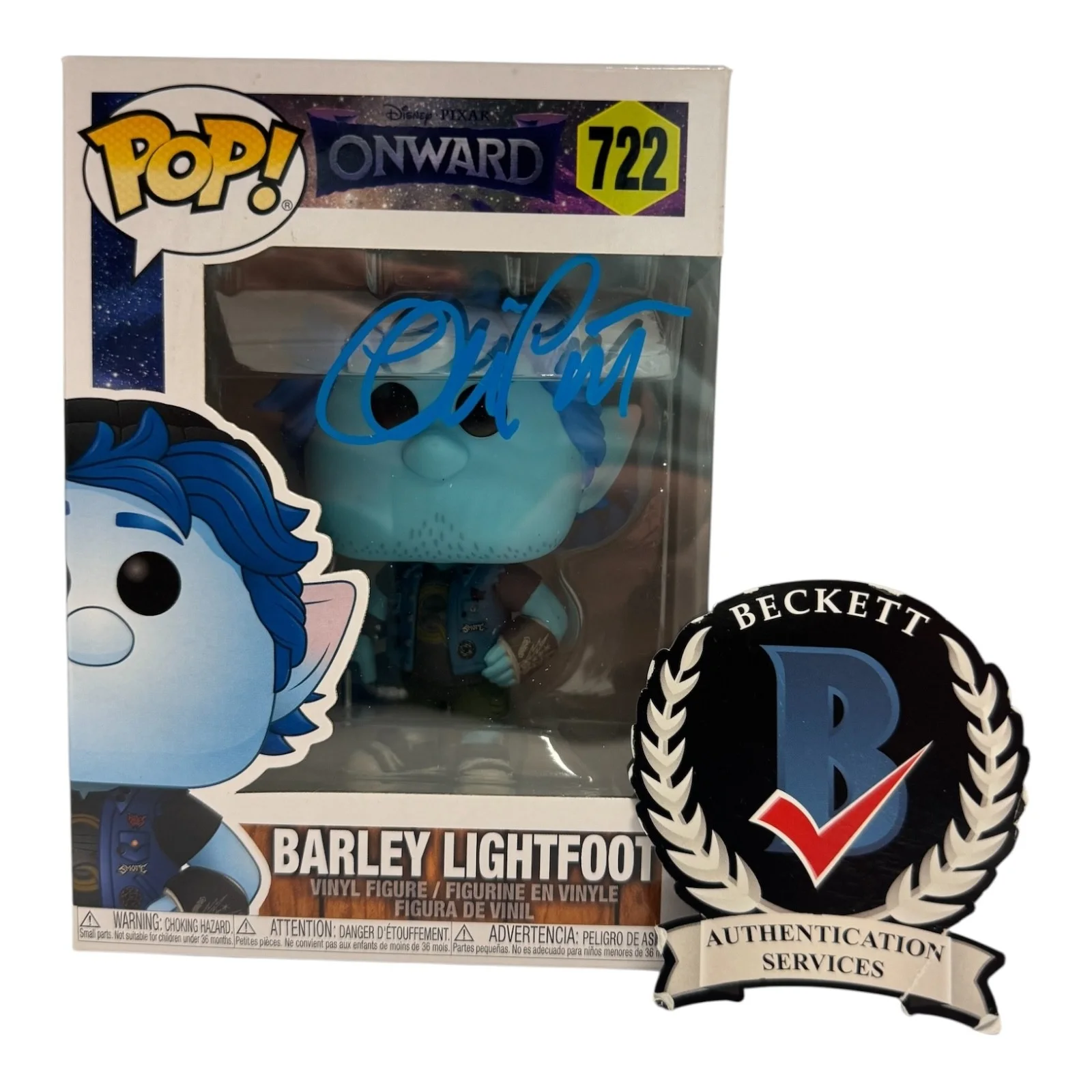 CHRIS PRATT — CHRIS PRATT SIGNED AUTOGRAPH ONWARD FUNKO POP 722 BECKETT BAS BARLEY LIGHTFOOT