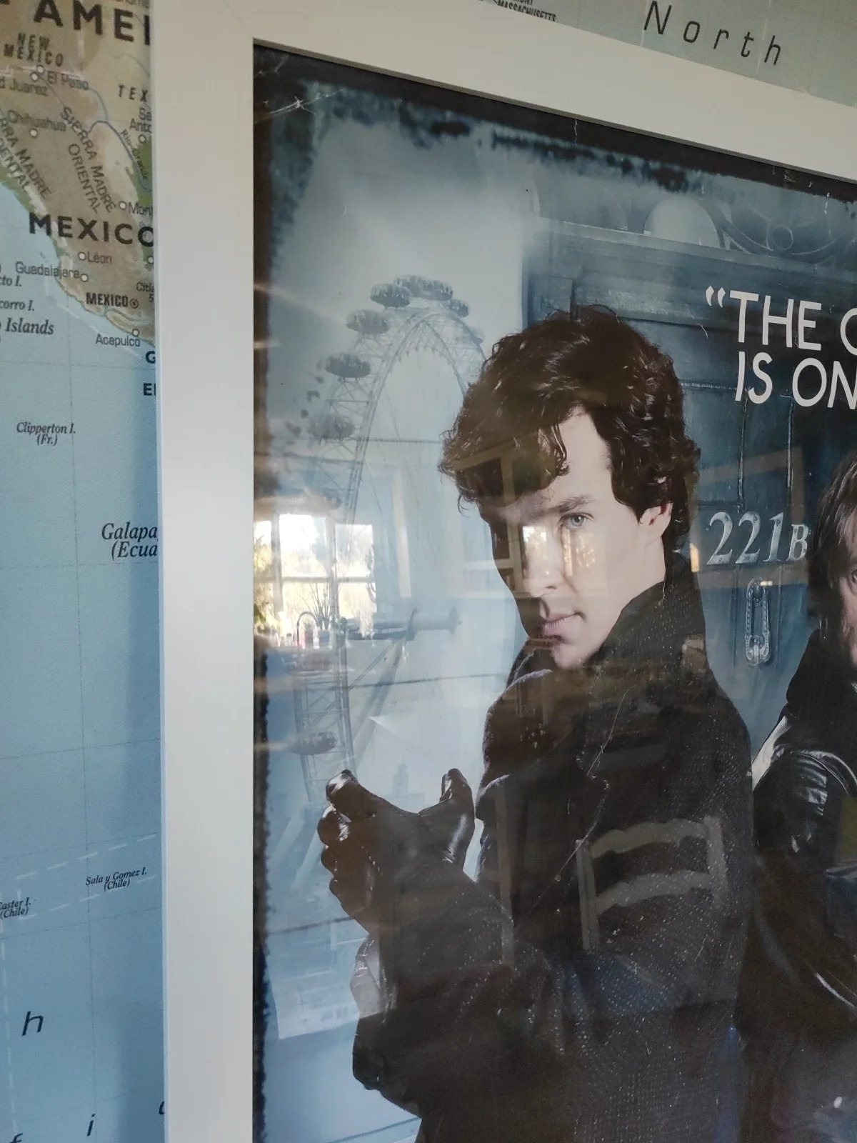 Sherlock Holmes+ Dr. Watson Poster + Frame 98x67cm Benedict Cumberbatch VG+ Con, image 2