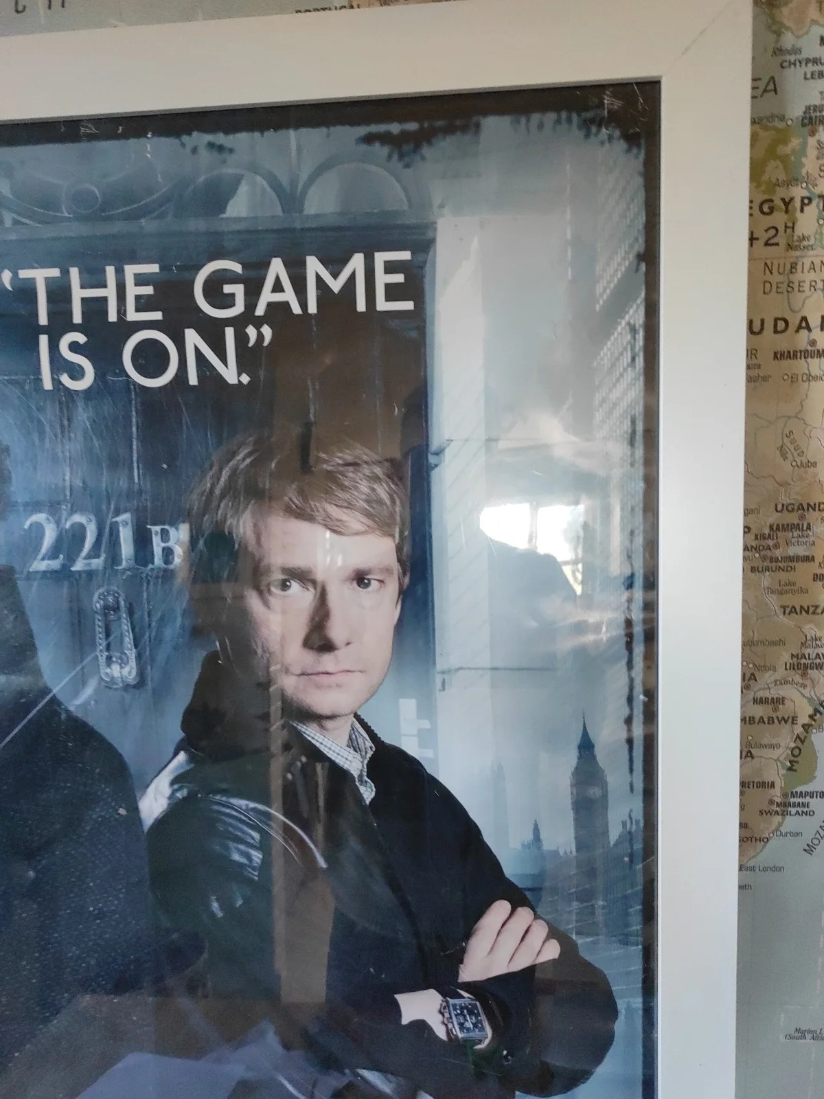 Sherlock Holmes+ Dr. Watson Poster + Frame 98x67cm Benedict Cumberbatch VG+ Con, image 3