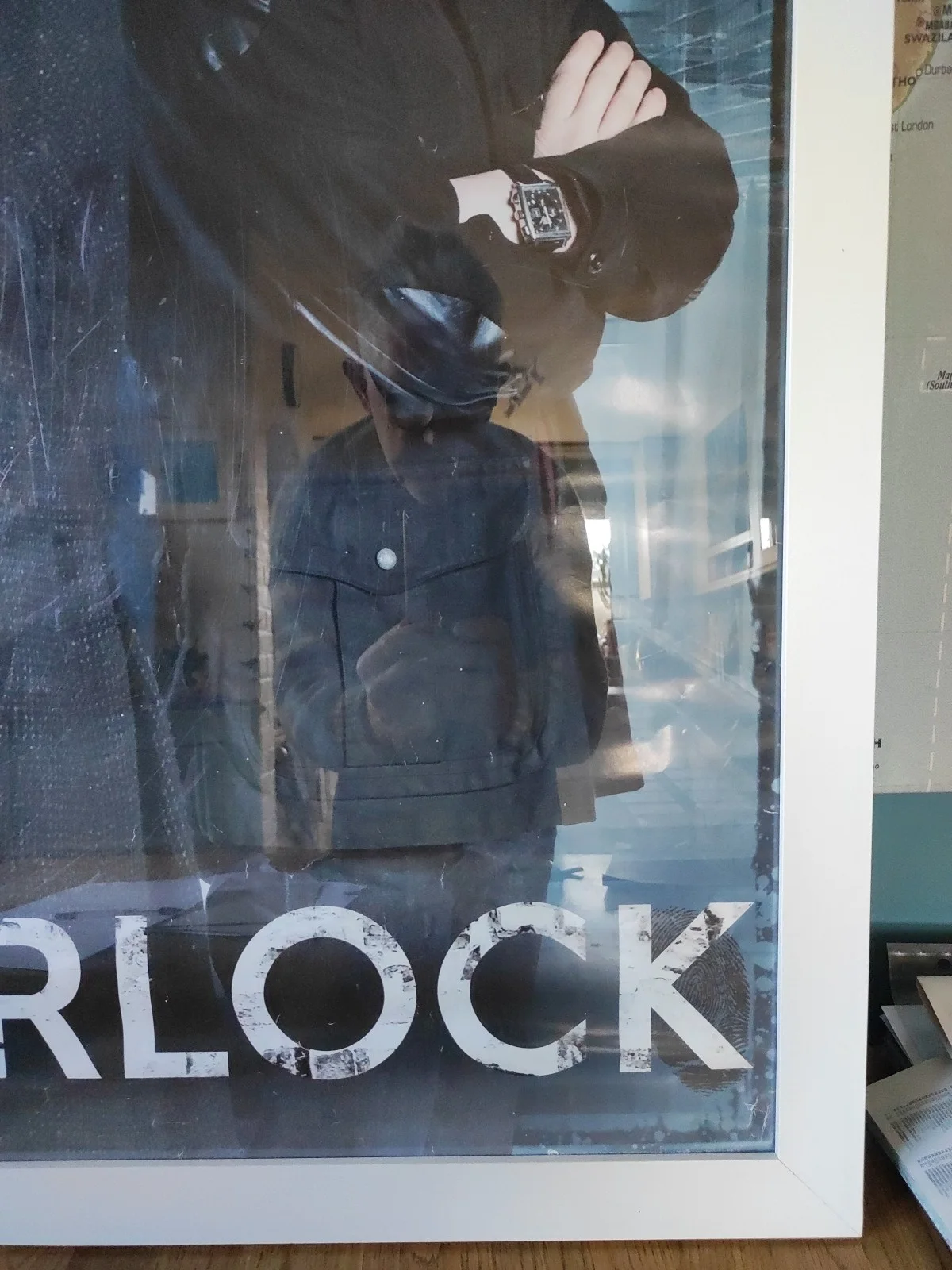 Sherlock Holmes+ Dr. Watson Poster + Frame 98x67cm Benedict Cumberbatch VG+ Con, image 4