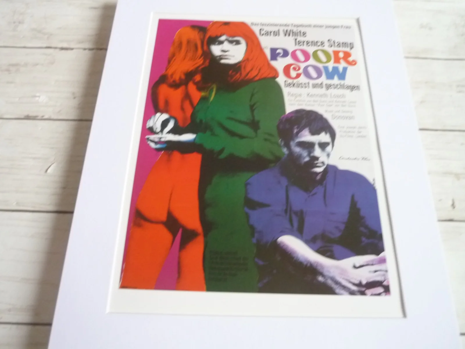 14x11 Framed mounted poster Film poor cow terence stamp german version, изображение 2