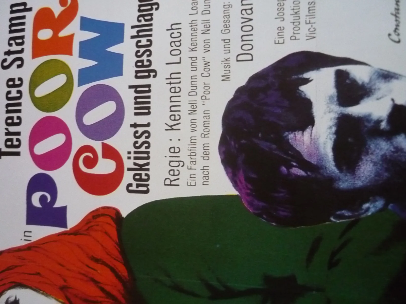 14x11 Framed mounted poster Film poor cow terence stamp german version, изображение 3