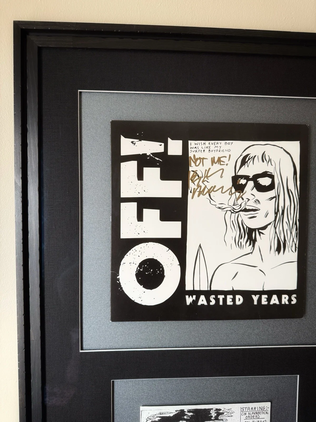 Keith Morris Signed OFF! Wasted Years Album & Concert Flyer Professional Framed, image 3