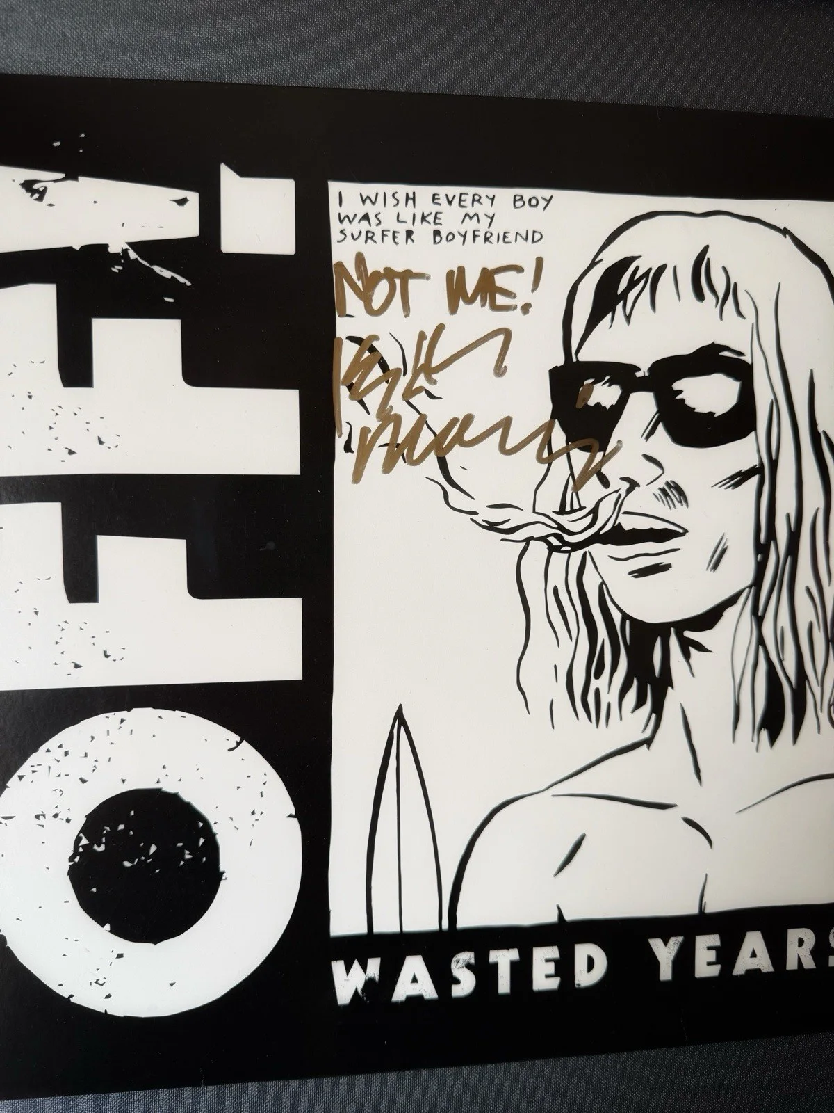 Keith Morris Signed OFF! Wasted Years Album & Concert Flyer Professional Framed, image 4