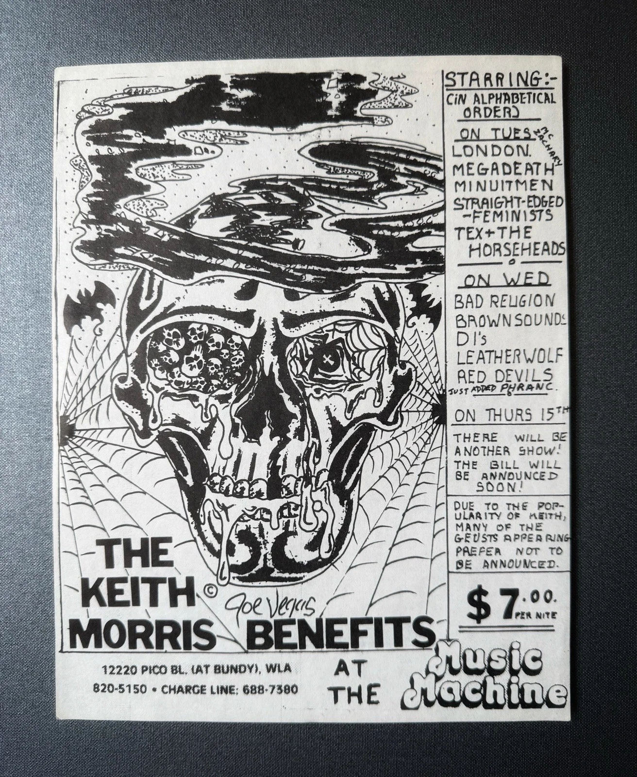 Keith Morris Signed OFF! Wasted Years Album & Concert Flyer Professional Framed, image 5