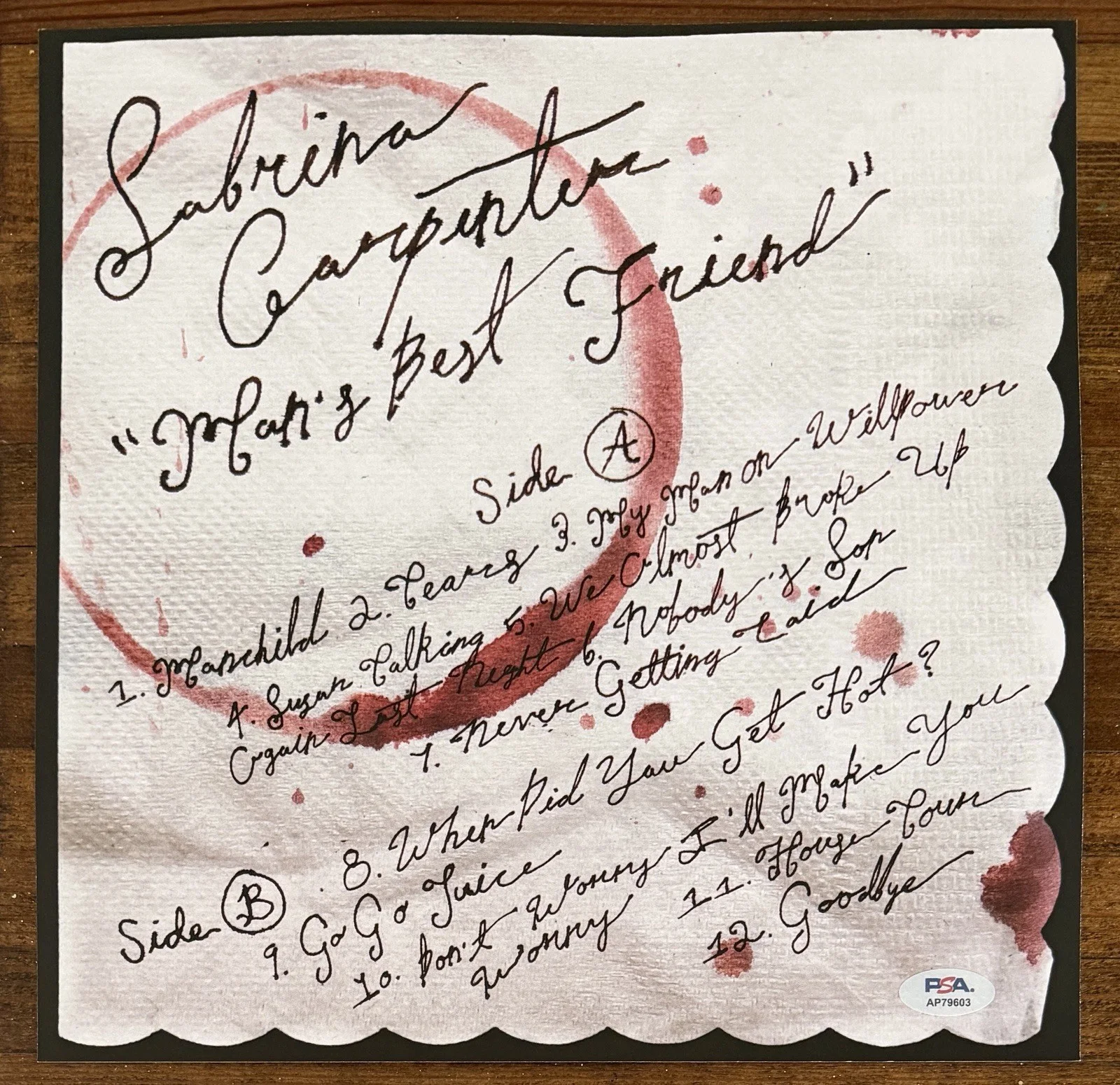 SIGNED Sabrina Carpenter Man’s Best Friend Picture & Alternate Vinyl PSA DNA COA, изображение 4
