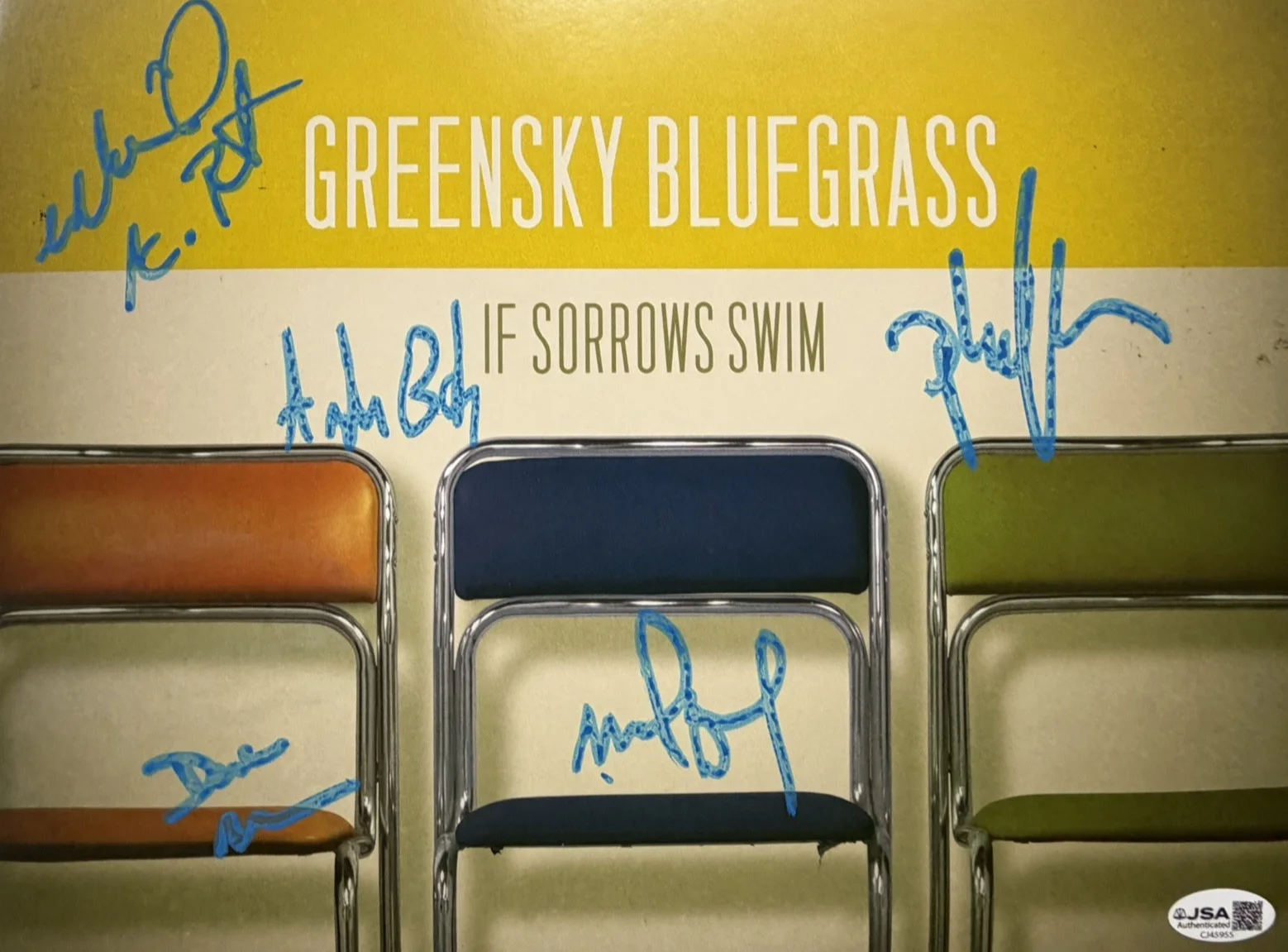 Greensky Bluegrass Signed “If Sorrows Swim” Vinyl LP Album Autographed JSA COA, image 3