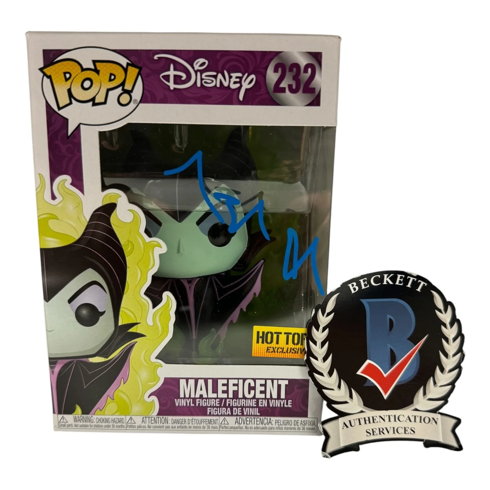 ANGELINA JOLIE — ANGELINA JOLIE SIGNED AUTOGRAPH MALEFICENT FUNKO POP 232 BECKETT BAS