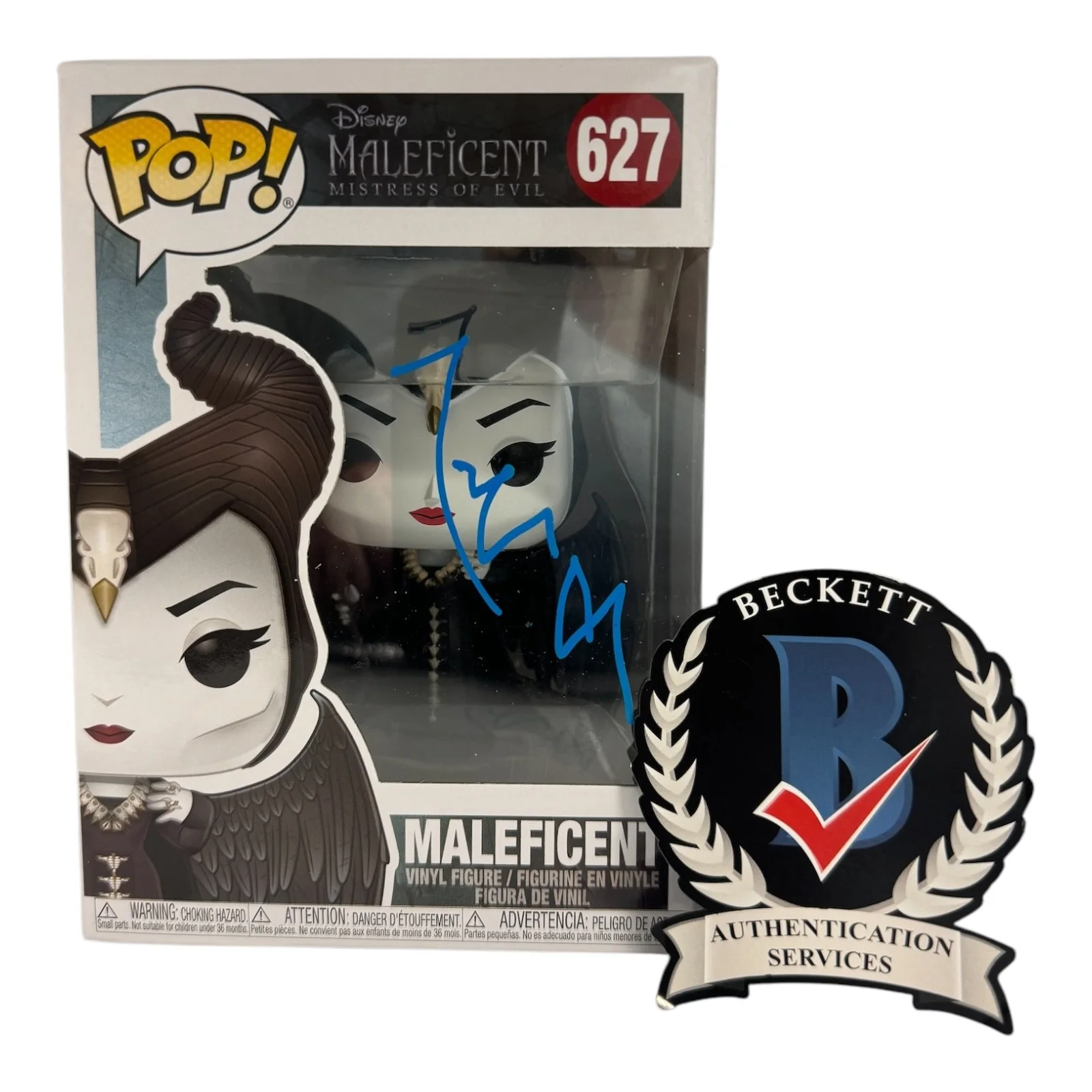 ANGELINA JOLIE — ANGELINA JOLIE SIGNED AUTOGRAPH MALEFICENT FUNKO POP 627 BECKETT BAS