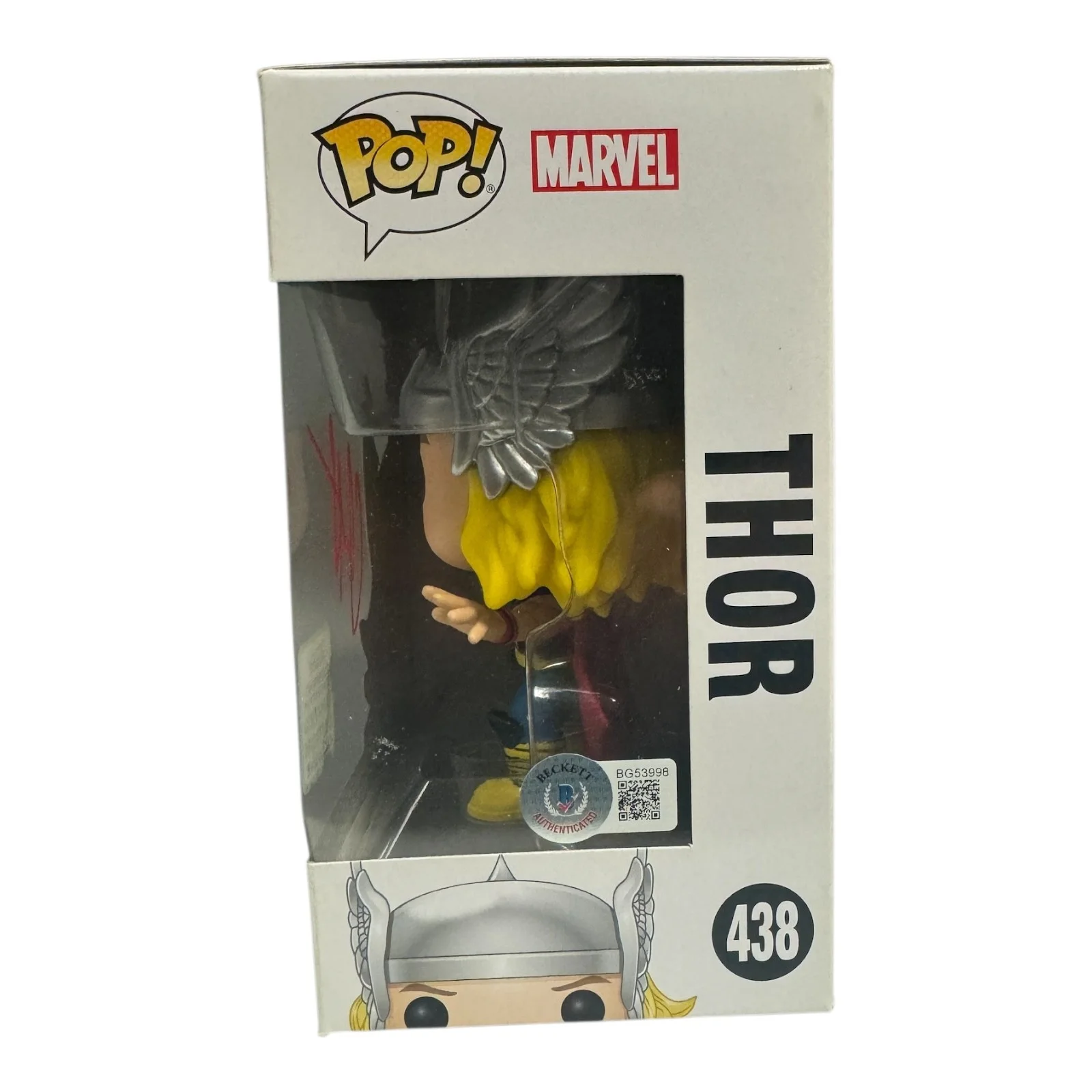 Chris Hemsworth — Chris Hemsworth Signed Autograph Thor Funko Pop 438 Beckett Bas Marvel, image 2