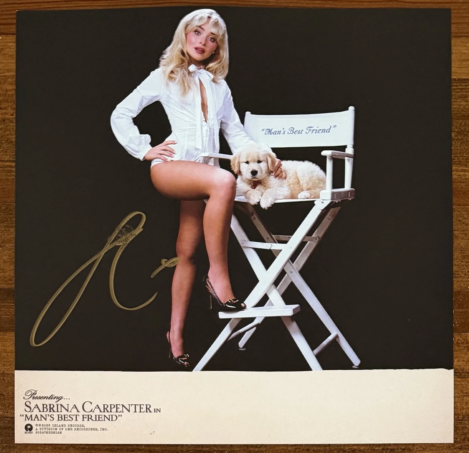 SIGNED Sabrina Carpenter Mans Best Friend Picture & Blue Vinyl PSA DNA COA Auto, изображение 3