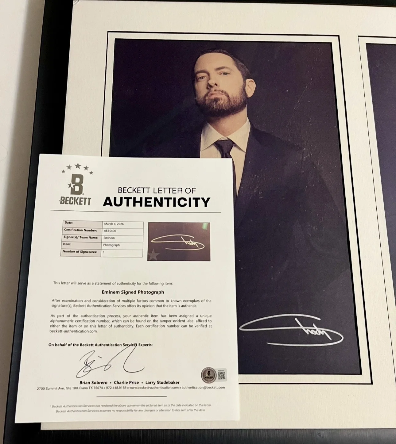 2020 Eminem Autograph Music To Be Murdered By Auto ONLY 100 Signed Beckett COA, изображение 2