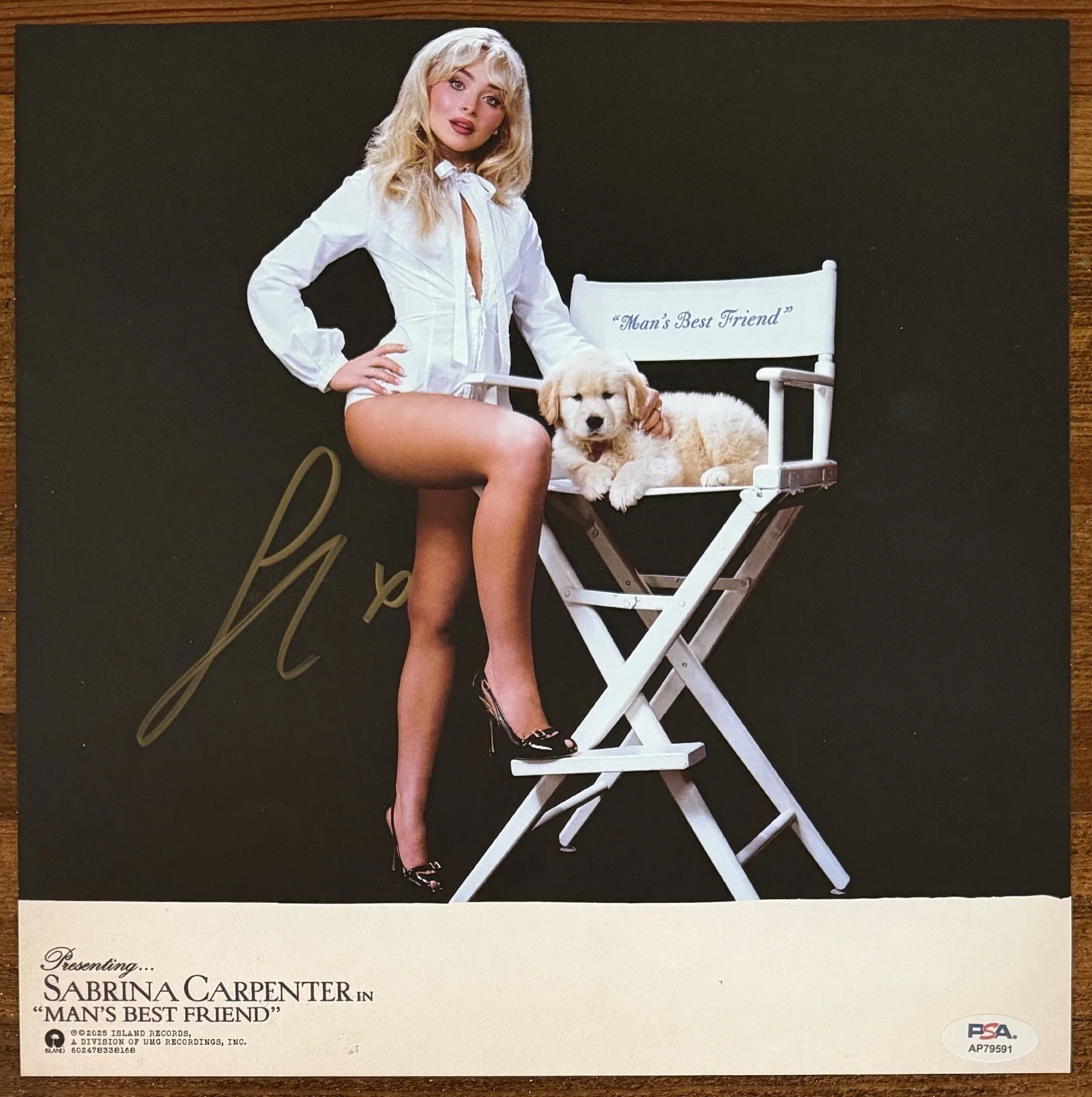SIGNED Sabrina Carpenter Man’s Best Friend Picture & Blue Vinyl LP PSA DNA COA, изображение 2