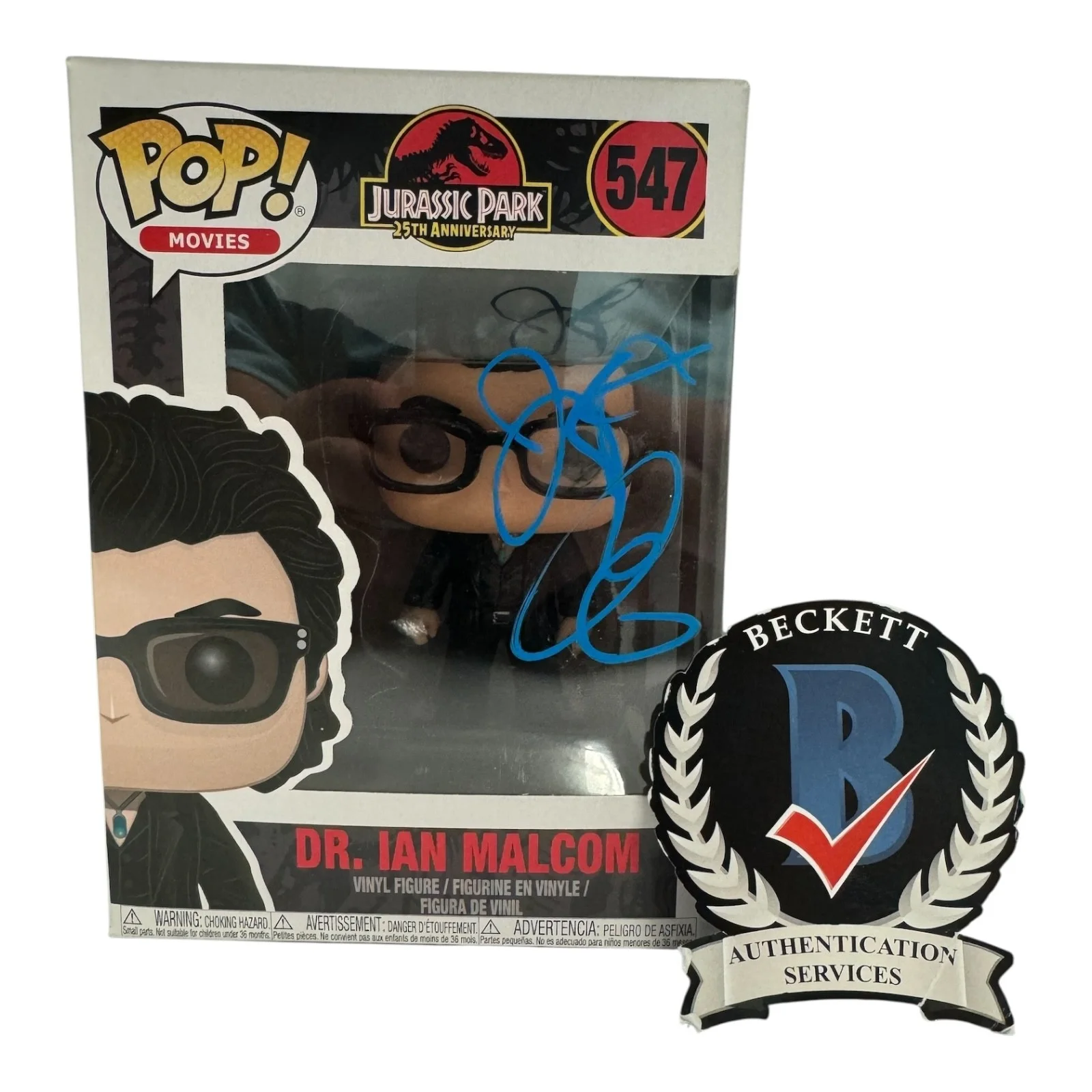 Jeff Goldblum — Jeff Goldblum Signed Autograph Jurassic Park Funko Pop 547 Beckett Dr Ian Malcom