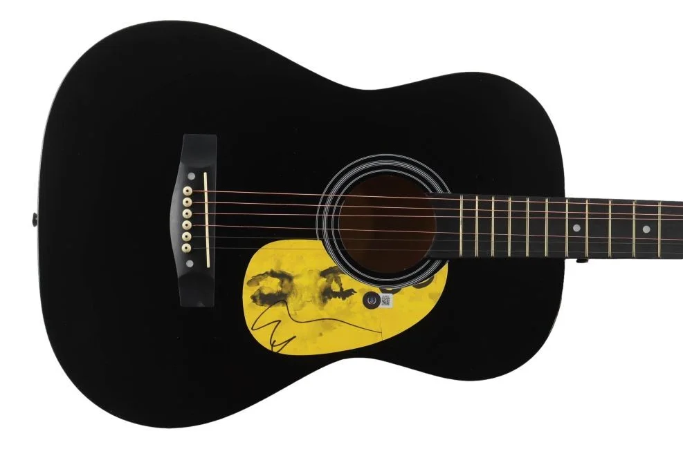Ed Sheeran — Ed Sheeran Signed Eyes Closed 38" Black Acoustic Guitar BAS, image 2