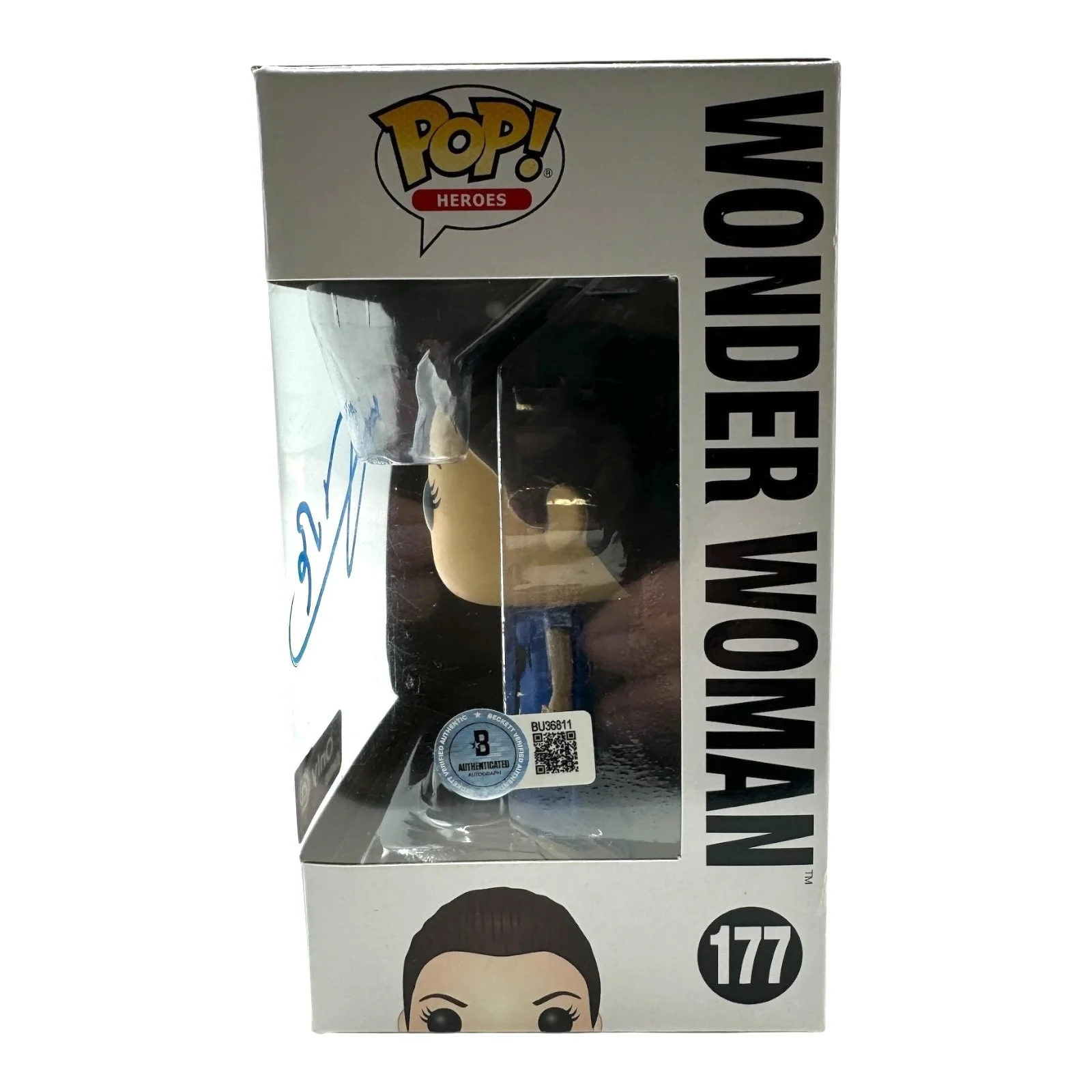 GAL GADOT — GAL GADOT SIGNED AUTOGRAPH FUNKO POP 177 WONDER WOMAN BECKETT BAS, изображение 2