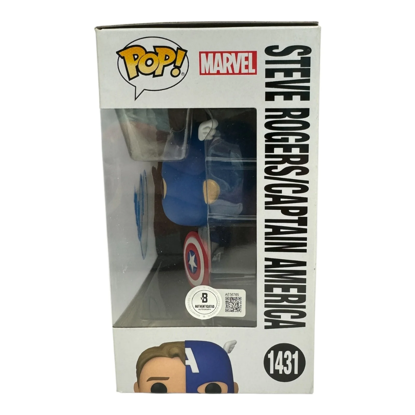 Chris Evans — Chris Evans Signed Autograph Captain America Funko Pop 1431 Beckett BAS Avengers, image 2