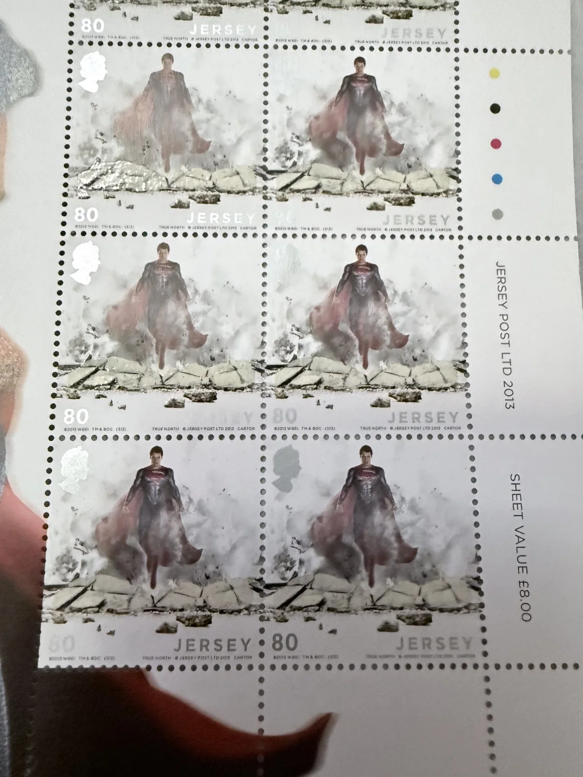 Jersey Post, superman,Man of steel postage stamps, изображение 2