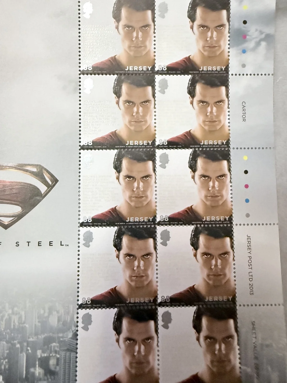 Jersey Post man of steel stamps, image 2