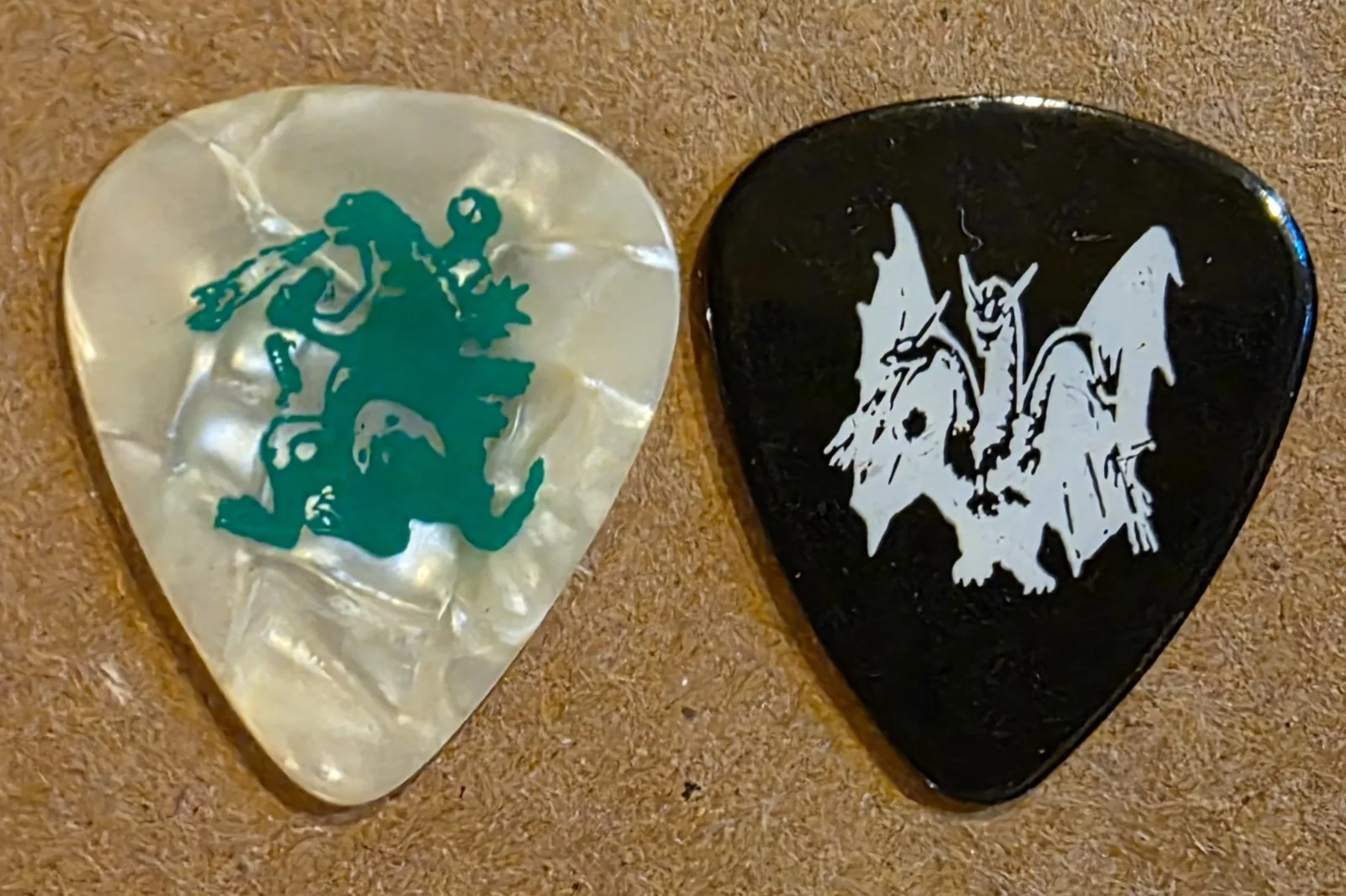 Aerosmith 2 different tour guitar pick picks Godzilla Charecter Perry Hamilton, image 2