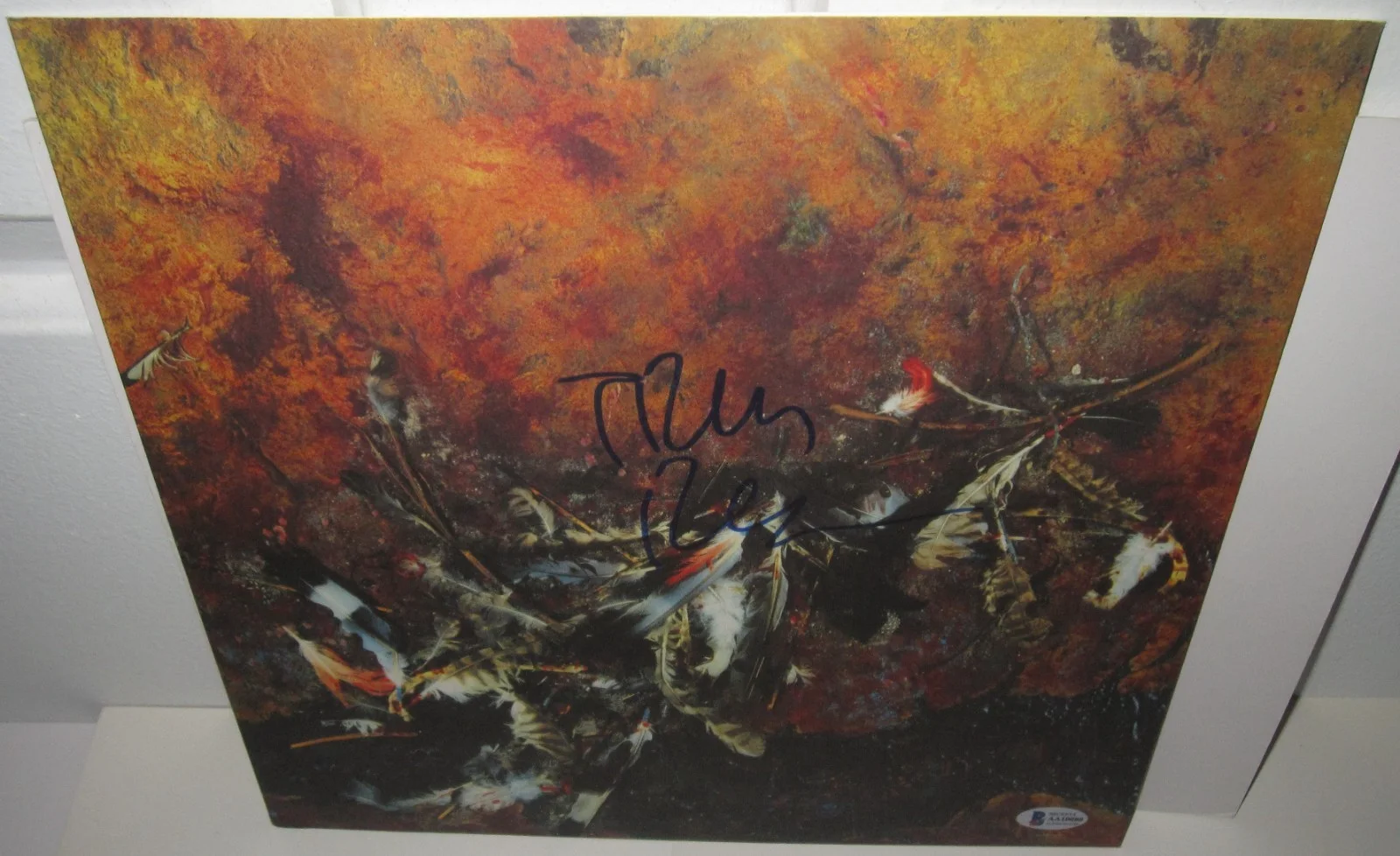 TRENT REZNOR SIGNED NINE INCH NAILS THE DOWNWARD SPIRAL ALBUM SLEEVE BECKETT LOA, изображение 3