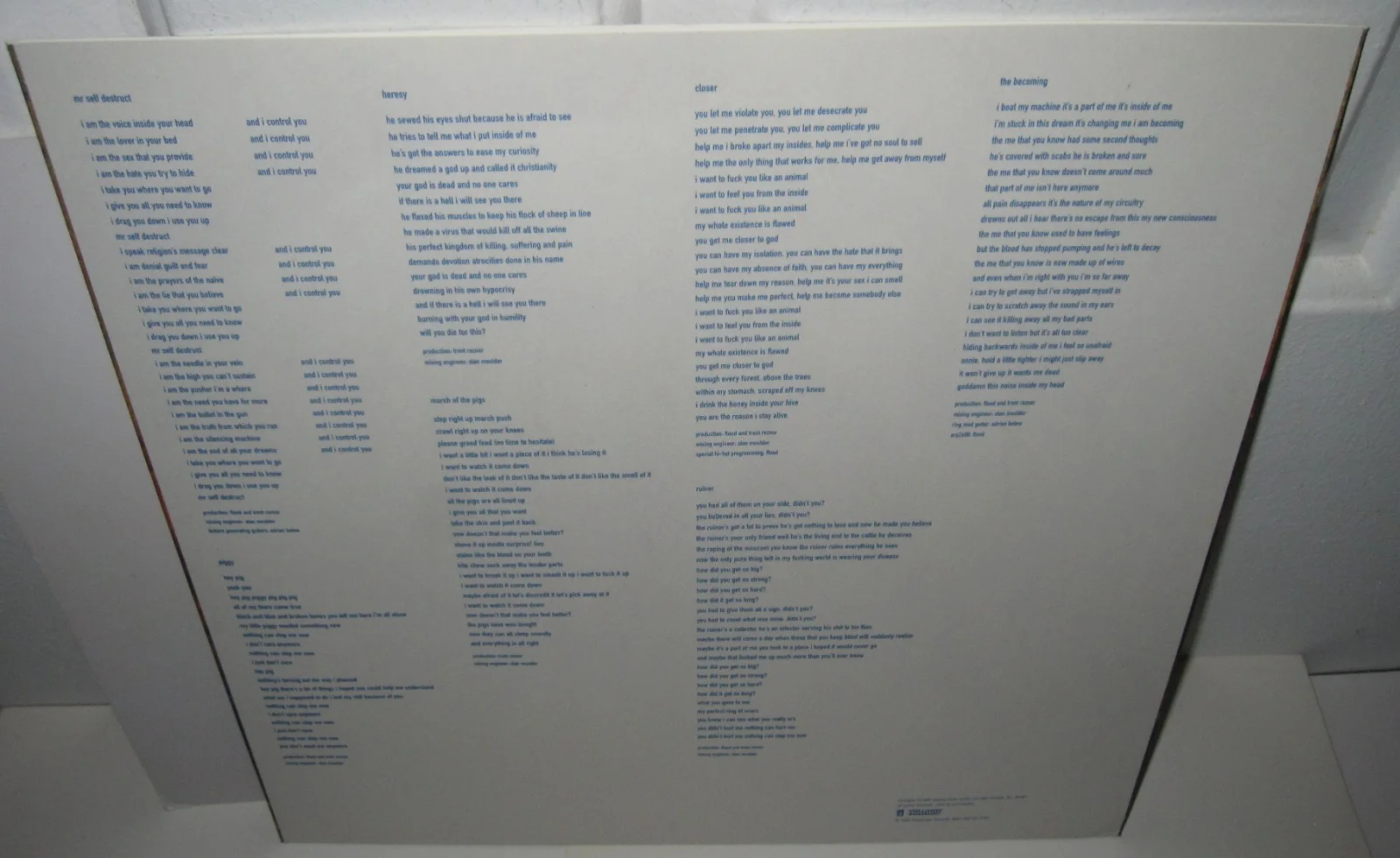 TRENT REZNOR SIGNED NINE INCH NAILS THE DOWNWARD SPIRAL ALBUM SLEEVE BECKETT LOA, изображение 4