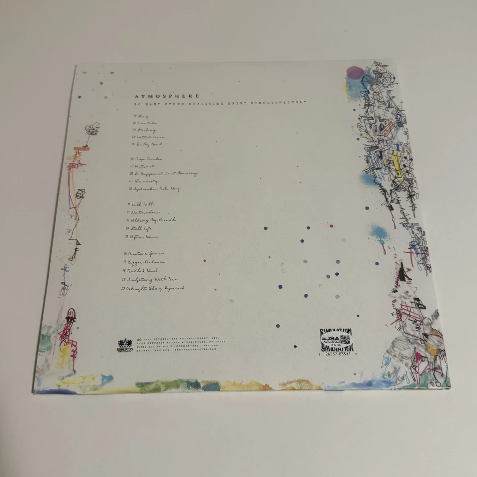 ATMOSPHERE SIGNED SO MANY OTHER REALITIES EXIST VINYL RECORD SLUG ANT JSA COA, image 2