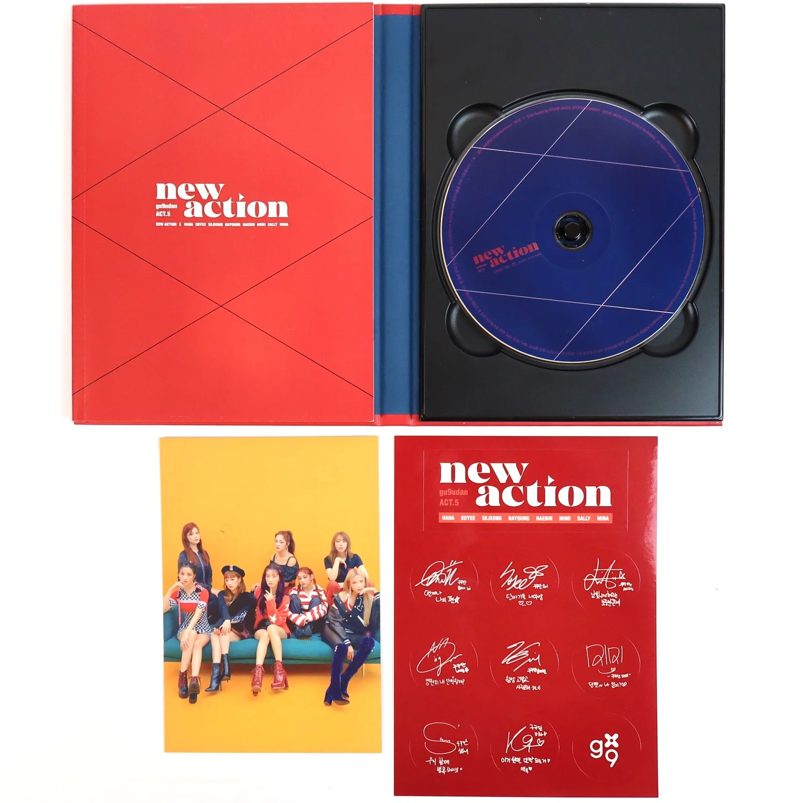 Gugudan - New Action 3rd Mini Album Pages Signed CD 2018, image 2