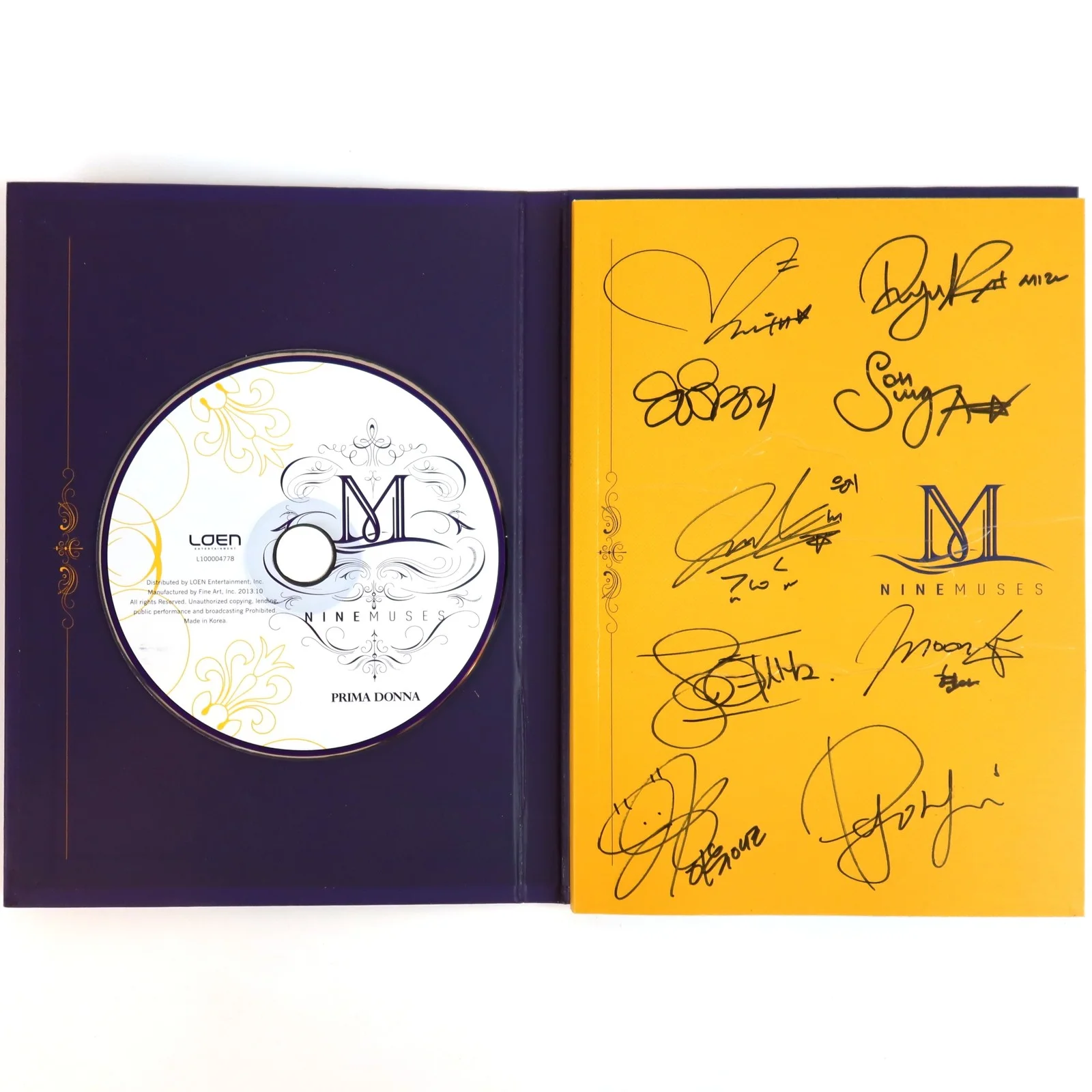 Nine Muses - Prima Donna 1st Album Signed CD Promo 2013 9Muses, image 2