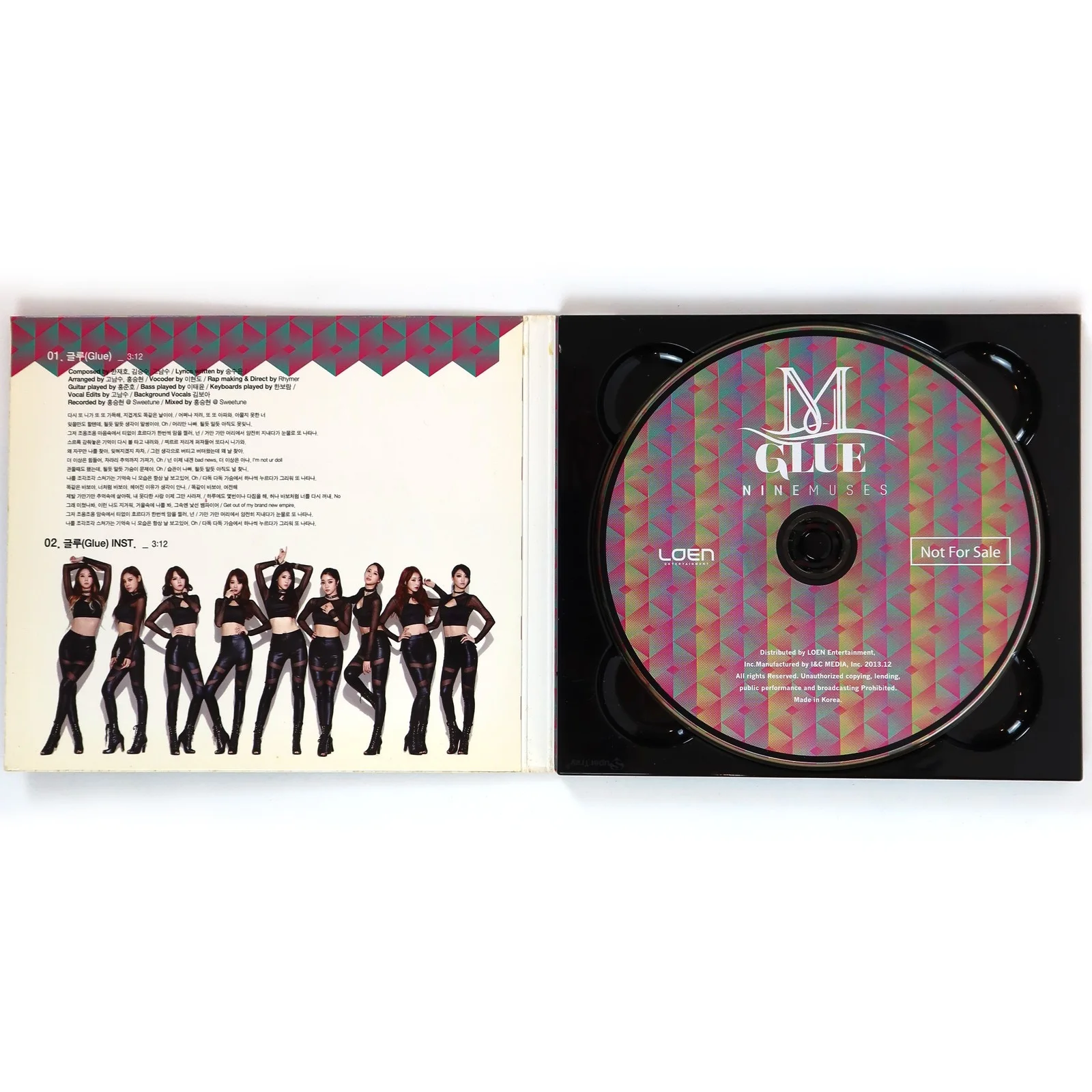 Nine Muses - Glue 3rd Single Album Signed CD Promo 2013 9Muses, image 4