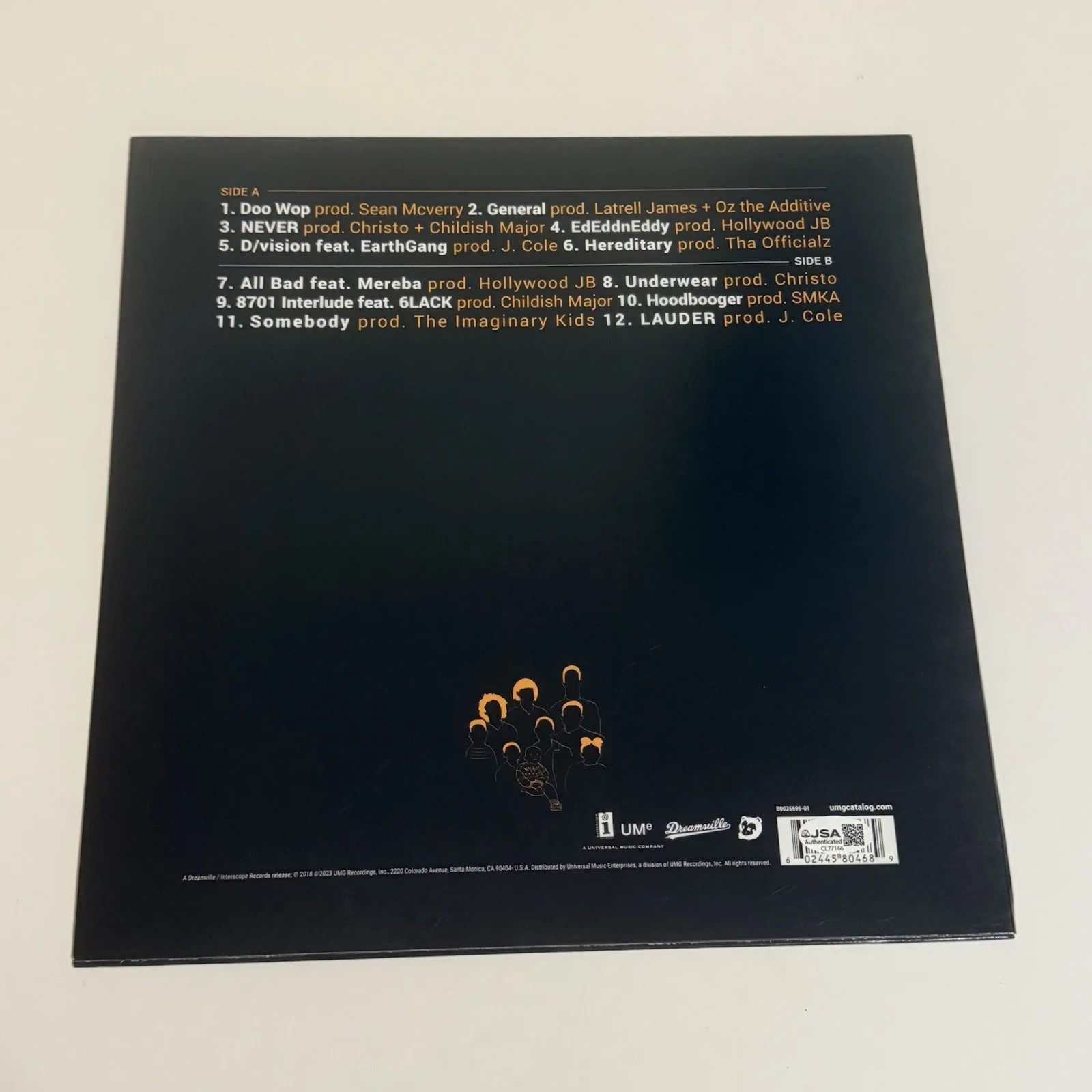JID SIGNED THE NEVER STORY VINYL RECORD DREAMVILLE J.I.D JSA COA, image 3