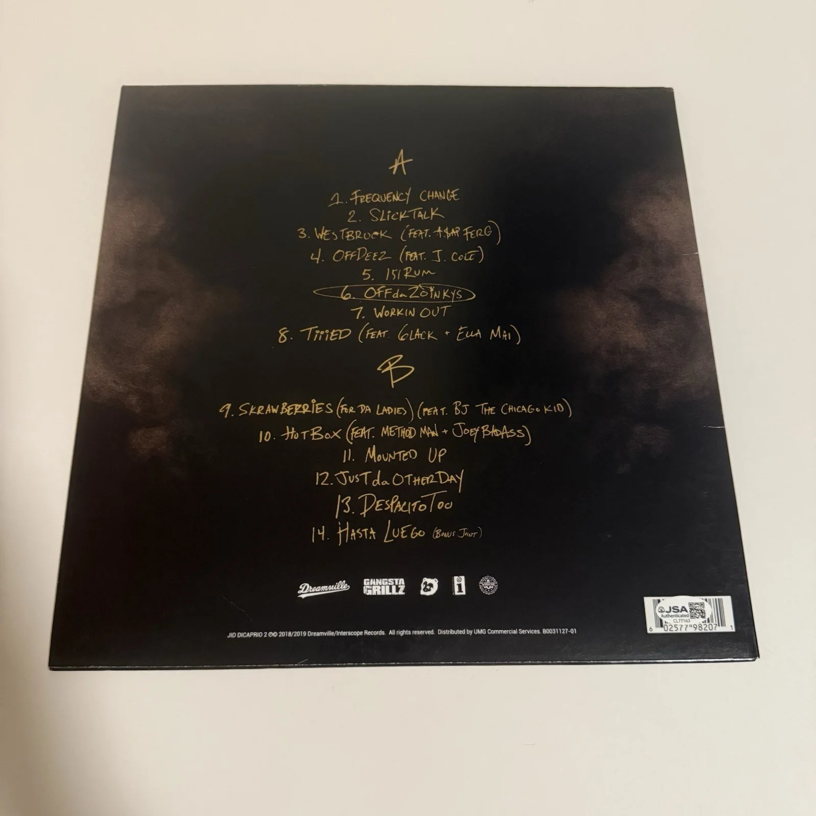 JID SIGNED DICAPRIO 2 VINYL RECORD DREAMVILLE J.I.D JSA COA, image 2